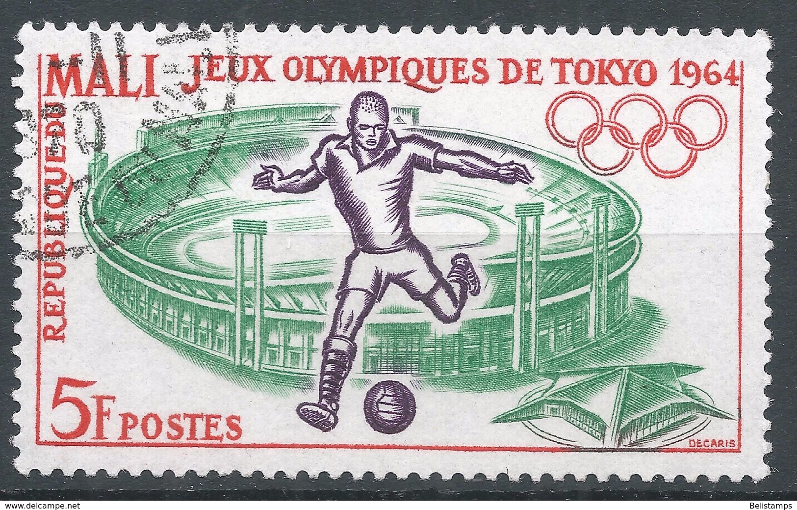 Mali 1964. Scott #61 (U) Soccer Player, Tokyo Stadium, Stade De Tokyo - Mali (1959-...)
