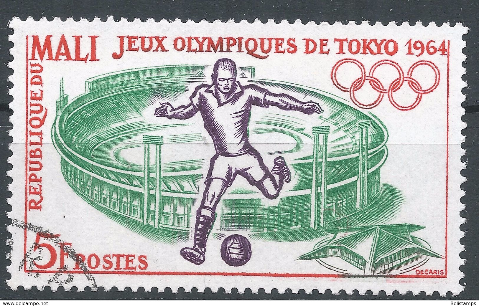 Mali 1964. Scott #61 (U) Soccer Player, Tokyo Stadium, Stade De Tokyo - Malí (1959-...)