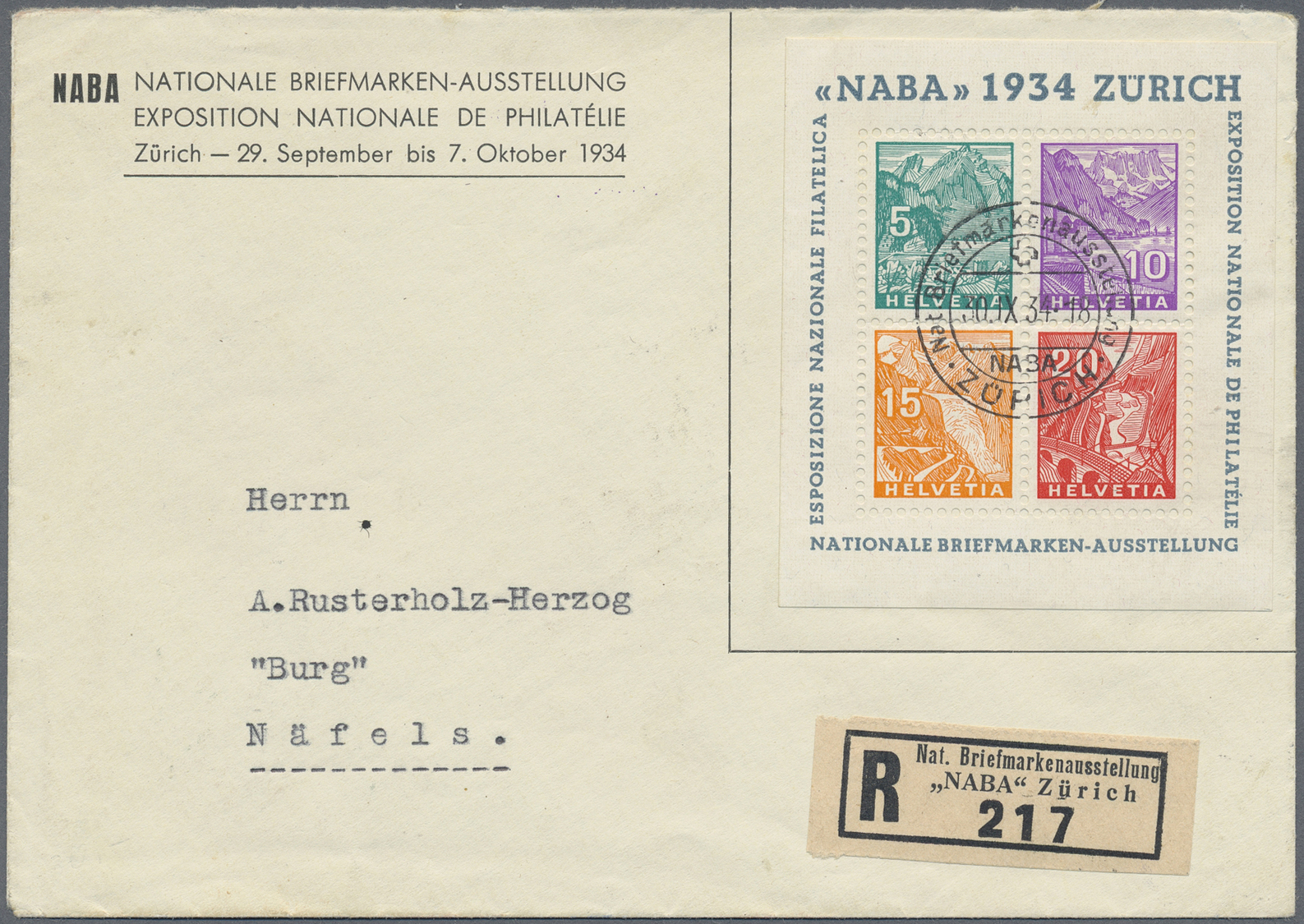 Br Schweiz: 1934/1960 (ca.), Inter. Bestand Mit 24 Briefen Alle Mit BLOCK-Frankaturen Bzw. Mit Marken A - Ungebraucht