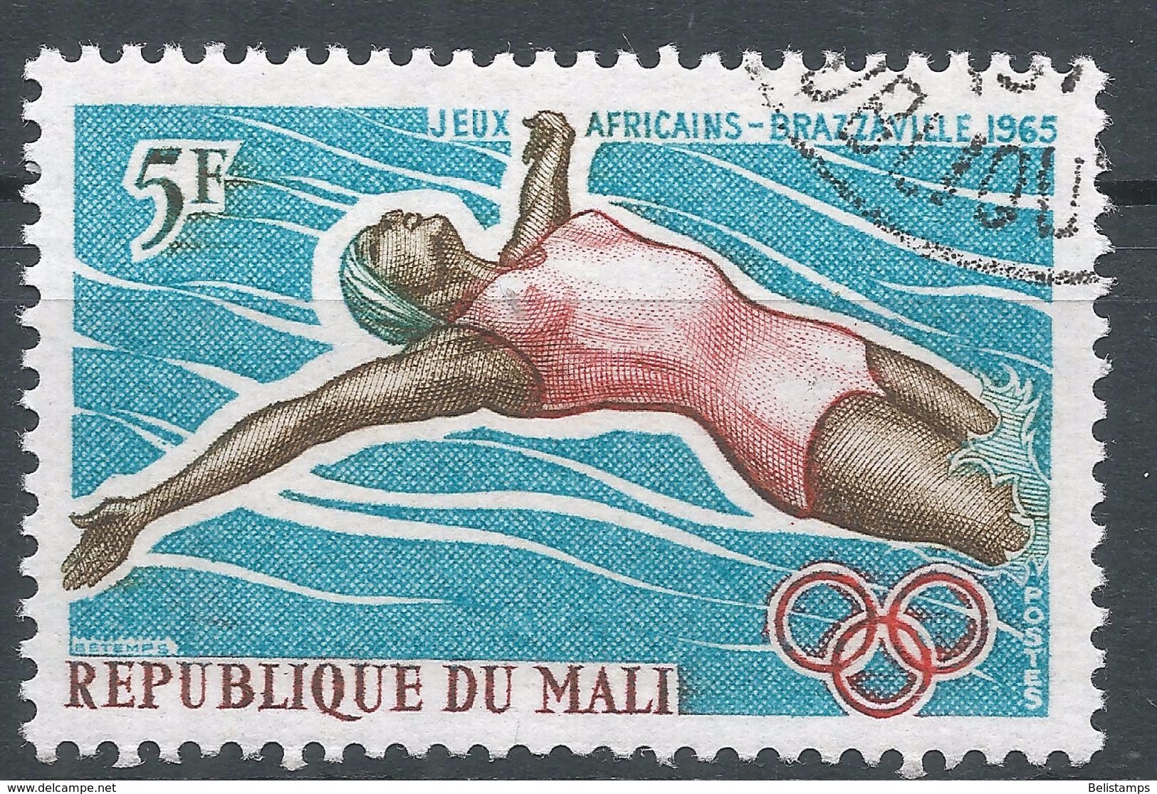 Mali 1965. Scott #81 (U) Swimming - Mali (1959-...)