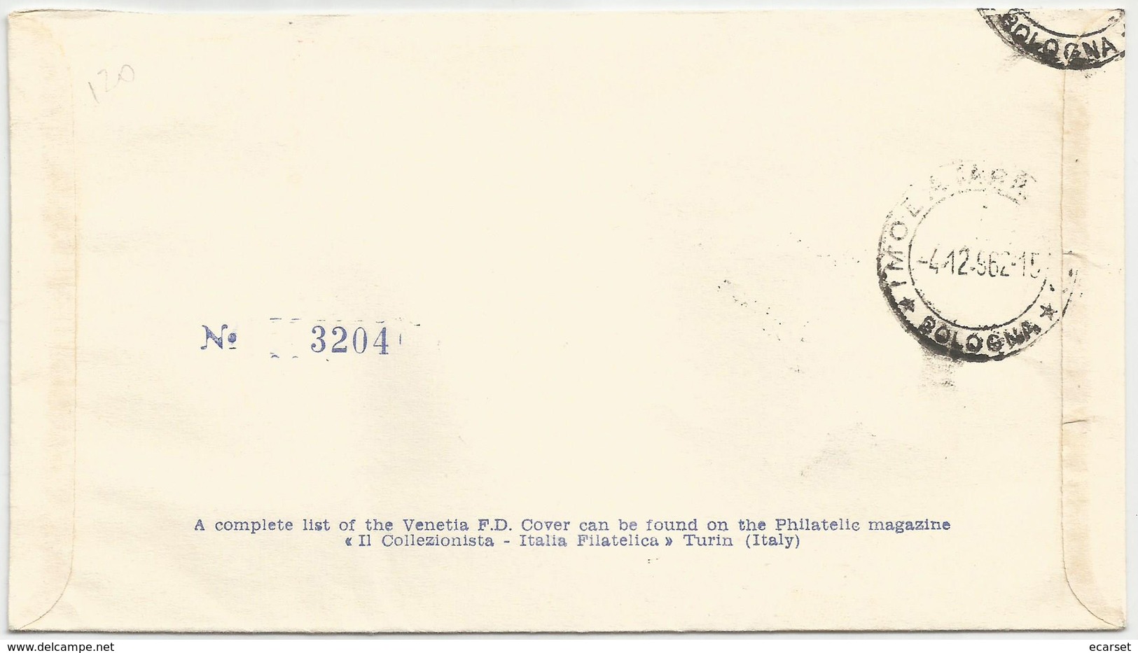 GIORNATA DEL FRANCOBOLLO - 1962 - FDC VENETIA 193/it - ANNULLO SPECIALE ROMA - VIAGGIATA - FDC