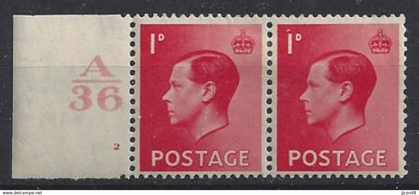 GB 1936 KE VIII (*) MH SG.458. Mi.194x (A/36 2) - Nuevos