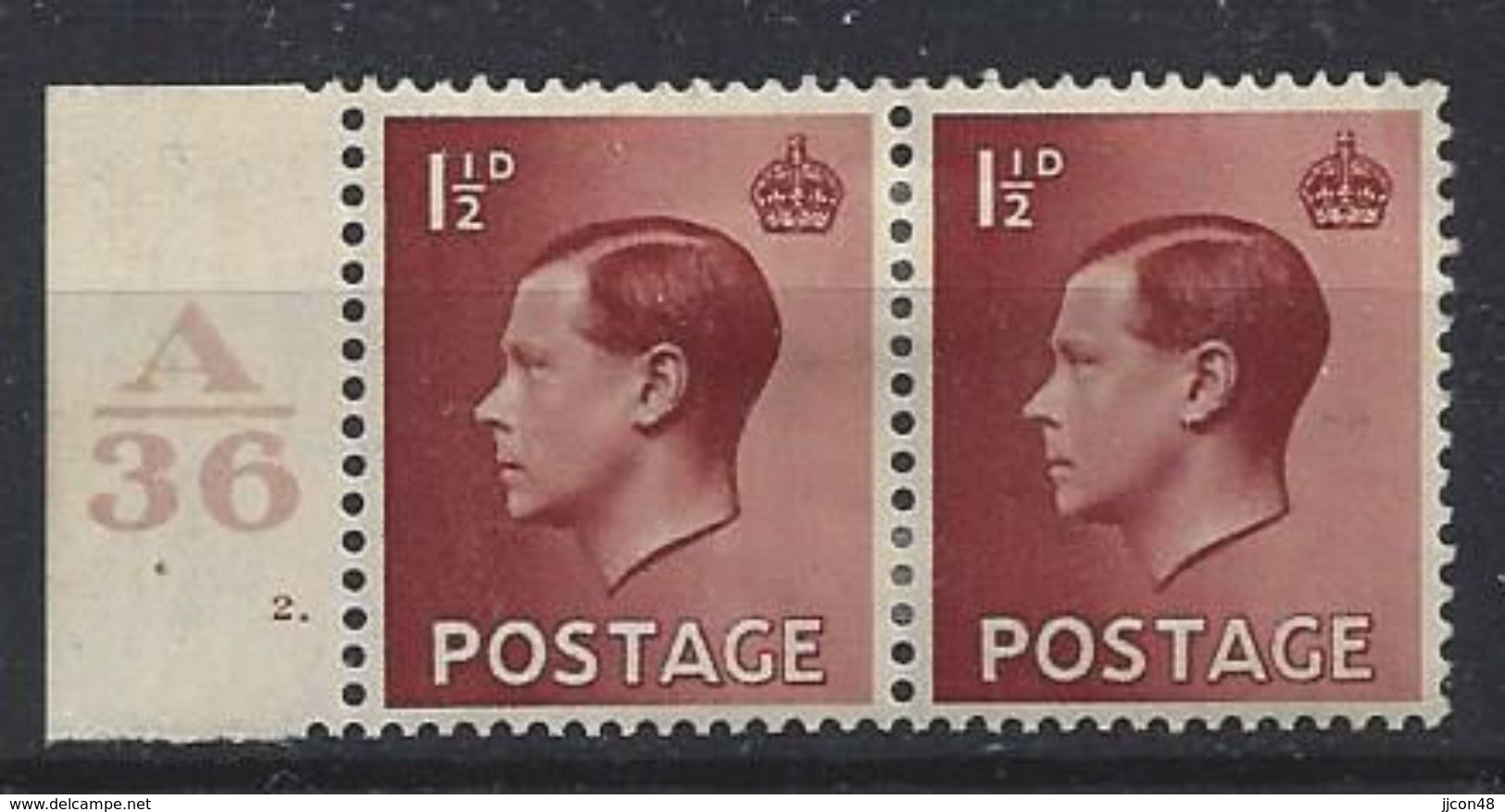 GB 1936 KE VIII (*) MH SG.459. Mi.195x (A/36 2.) - Ungebraucht