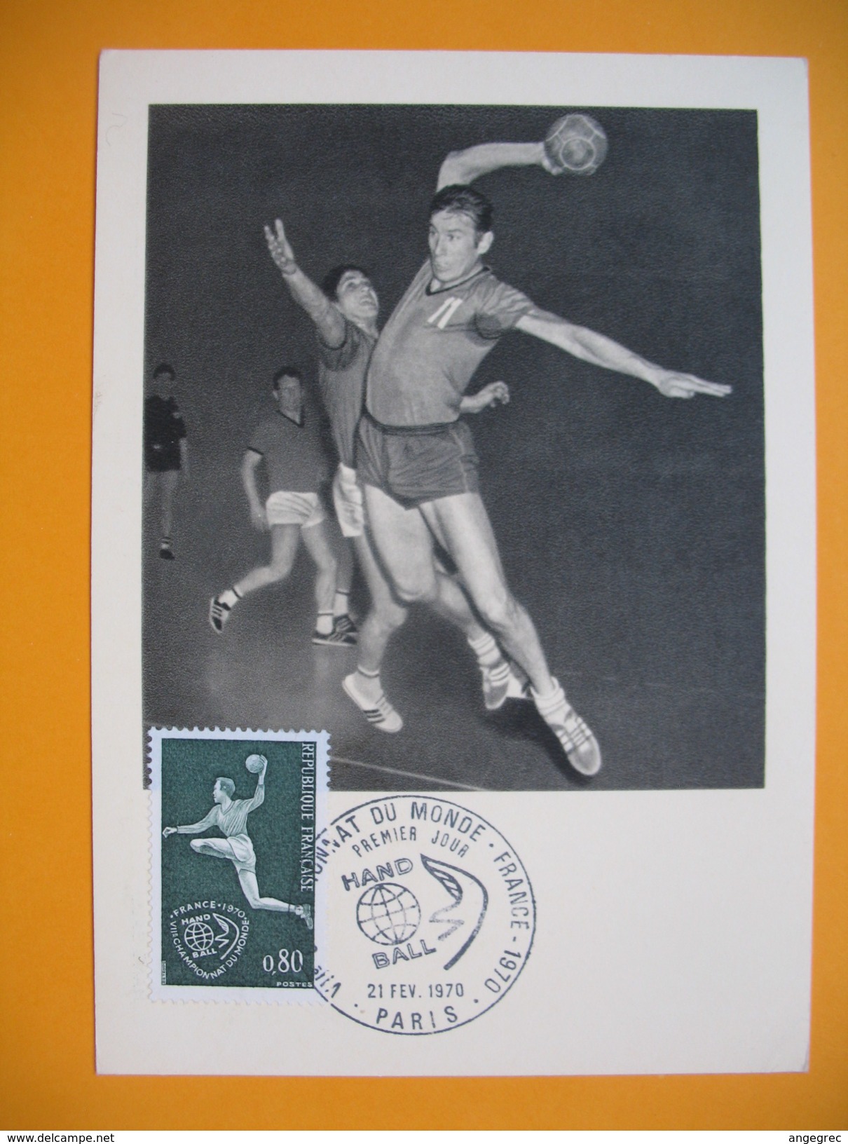 Carte-Maximum N° 1629  7 ème  Championnat Du Monde De Handball 1970 - 1970-1979