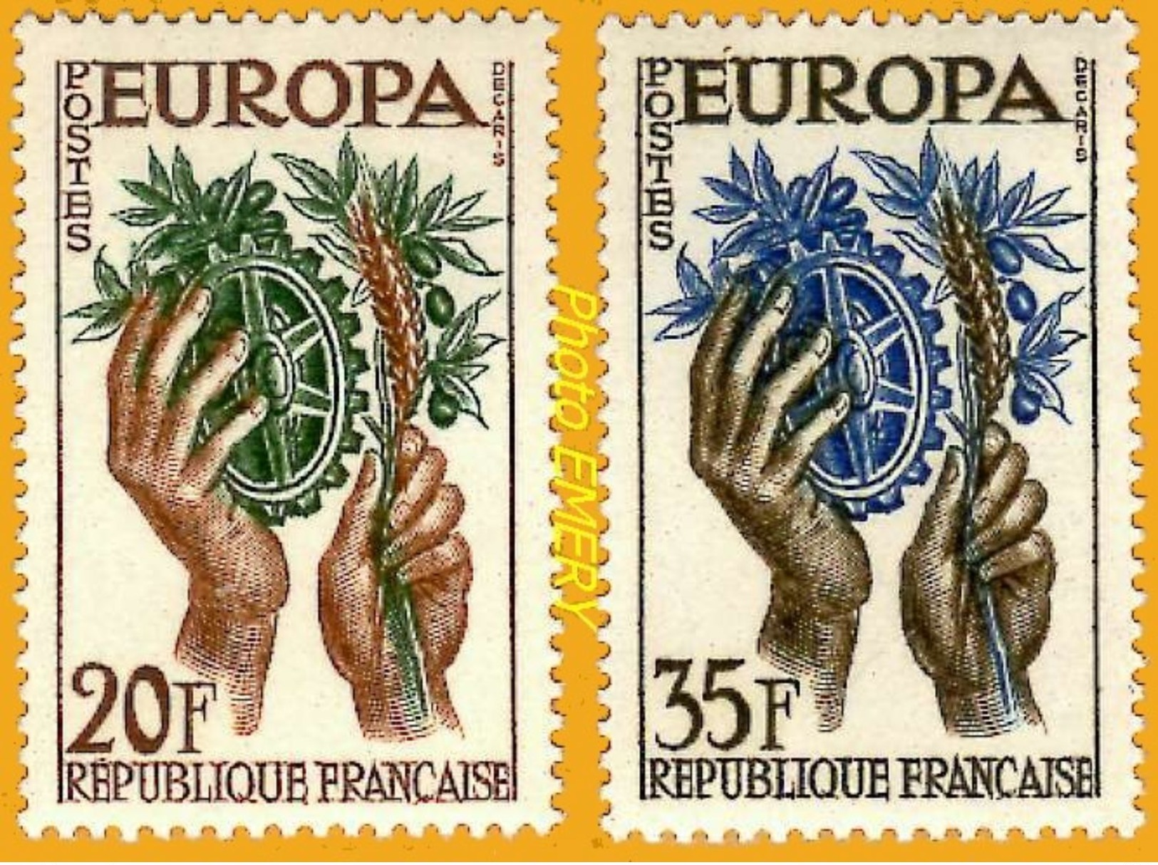 France**LUXE 1957 P 1122 Et 1123 Paire, Europa, Vf 20 F Et 35 F. - Neufs
