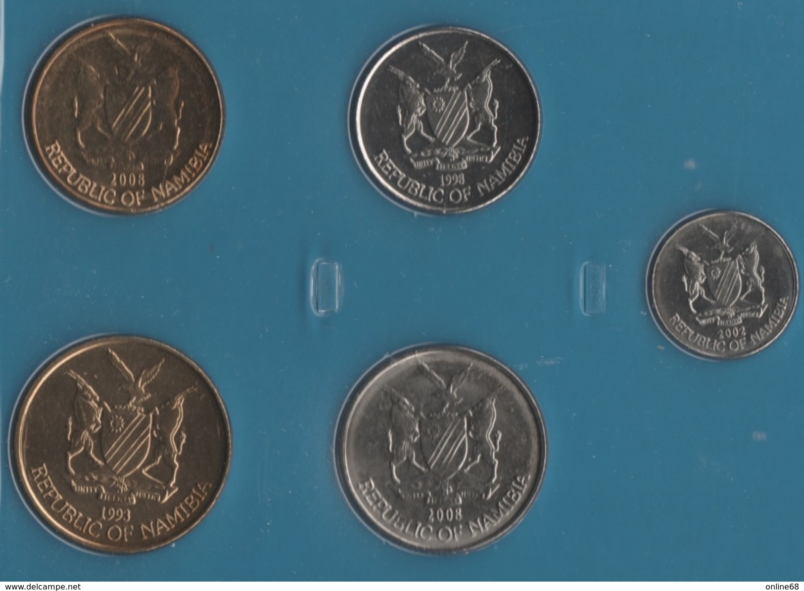 NAMIBIA COIN SET 5 MONNAIES: 5 CENTS - 5 DOLLARS 1993 - 2008 ANIMALS - Namibia