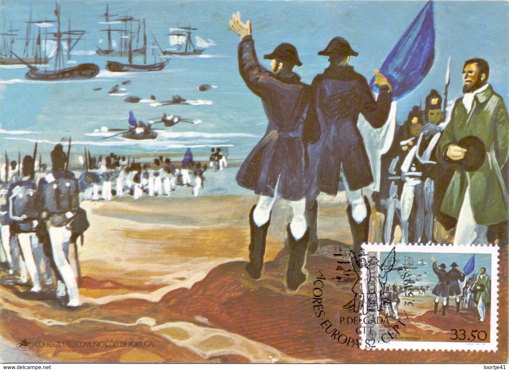 CP - Maximumkaart - Embarque Dos Bravos Do Mindelo 1982 Portugal - 1981-1990