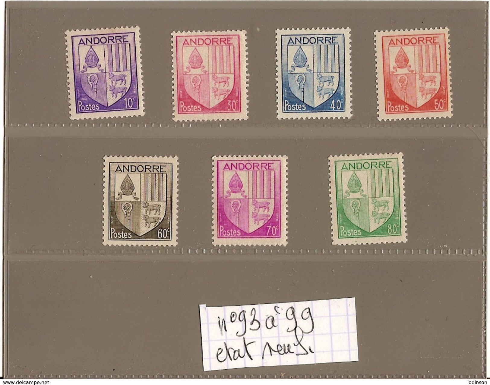 N° YVERT 93 à 99 - Unused Stamps