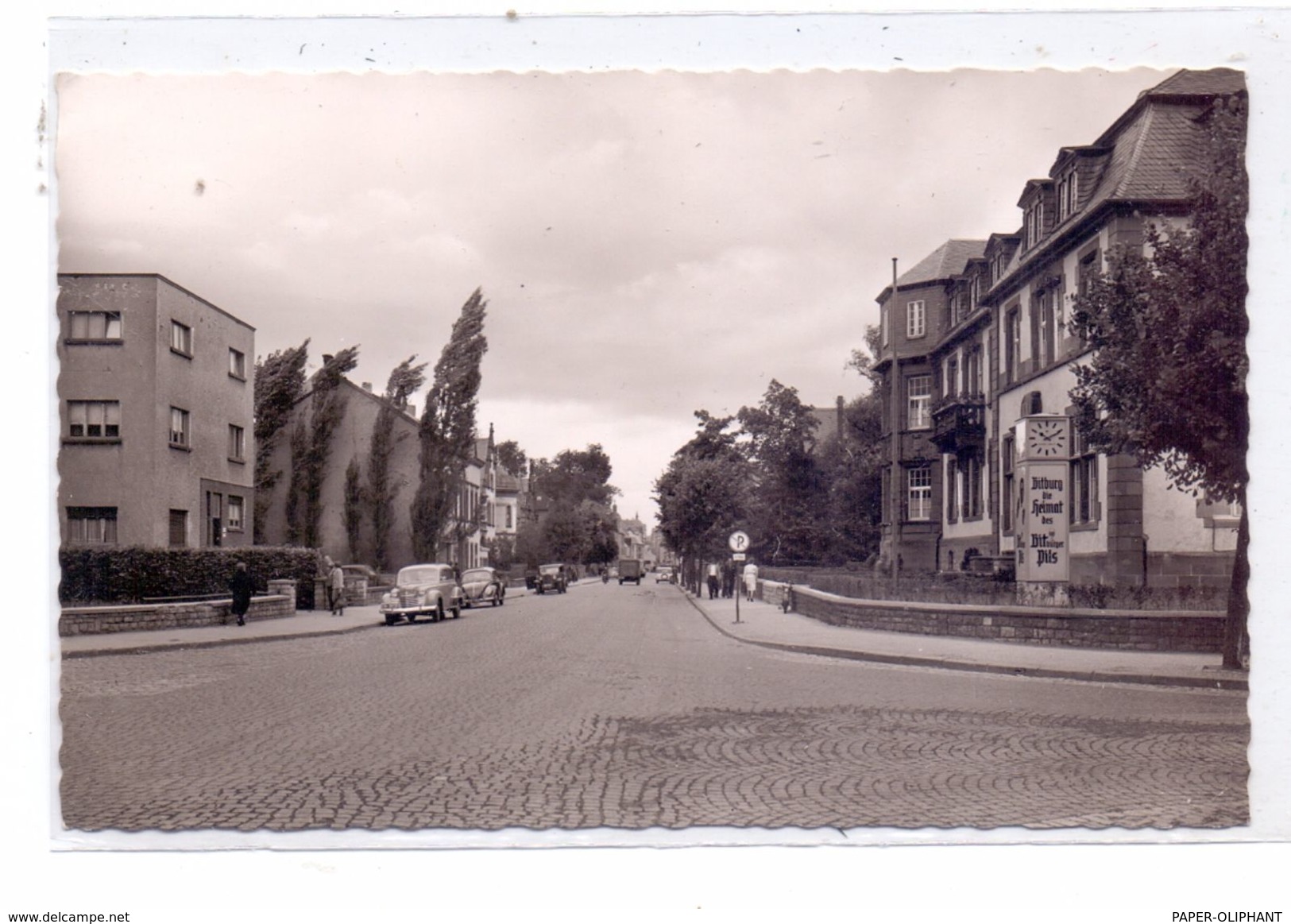 5520 BITBURG, Strassenpartie, Oldtimer,.1954, Druckstelle - Bitburg