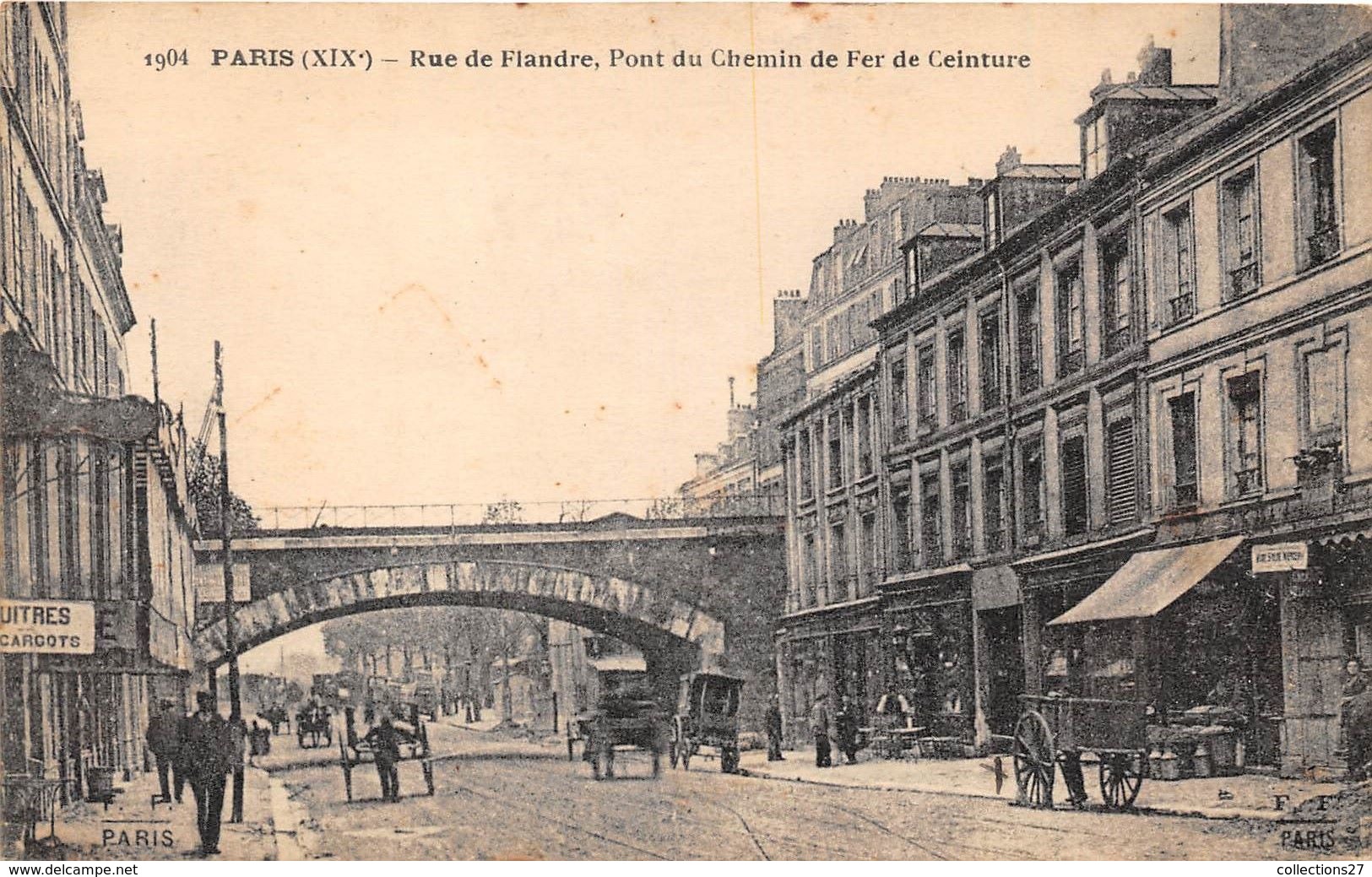 75019-PARIS- RUE DE FLANDRE, PONT DU CHEMIN DE FER DE CEINTURE - Arrondissement: 19
