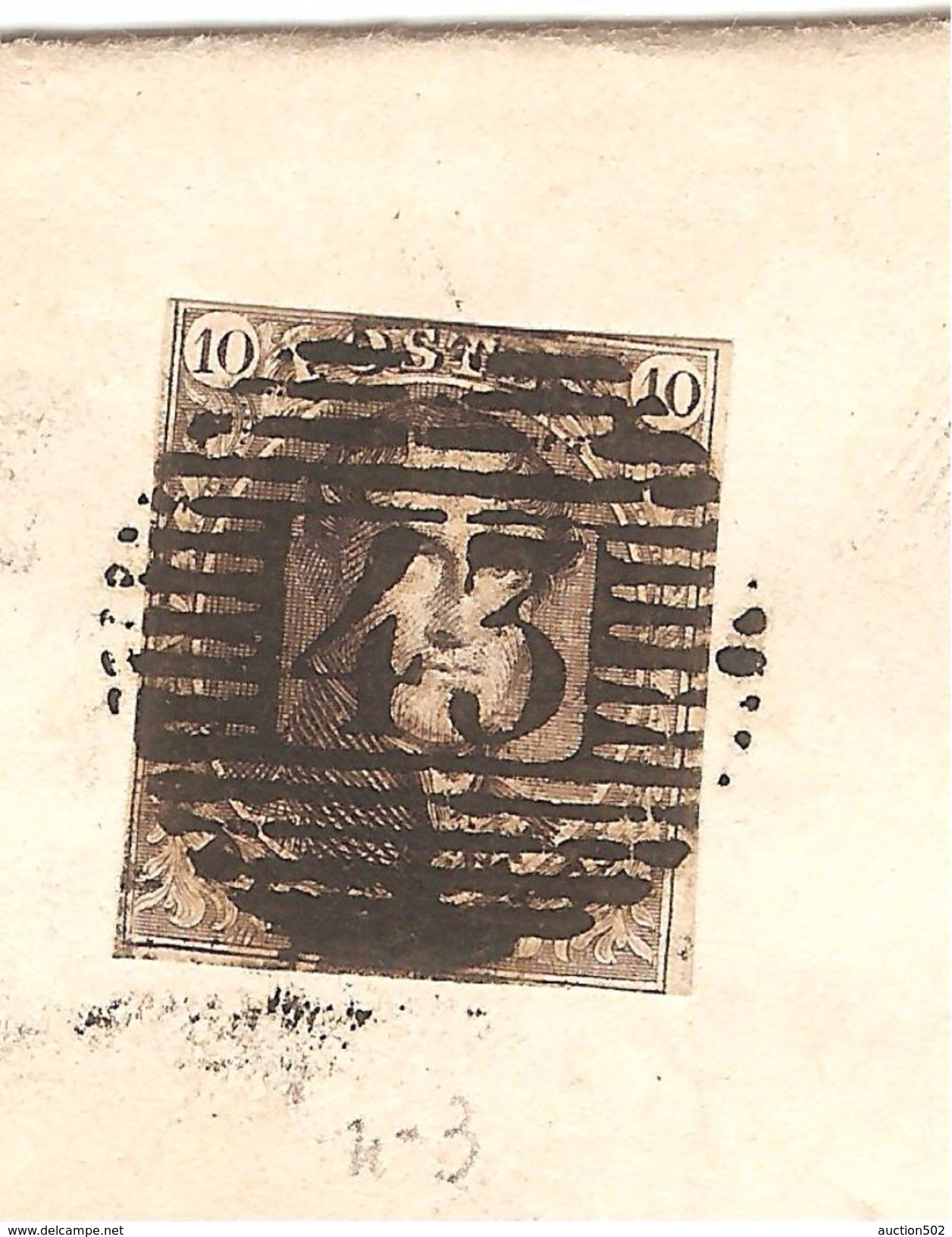 TP 3 S/LSC Obl.43 C.Fosses 13/10/1850 V.Namur C.d'arrivée PR4787 - Postmarks - Lines: Perceptions