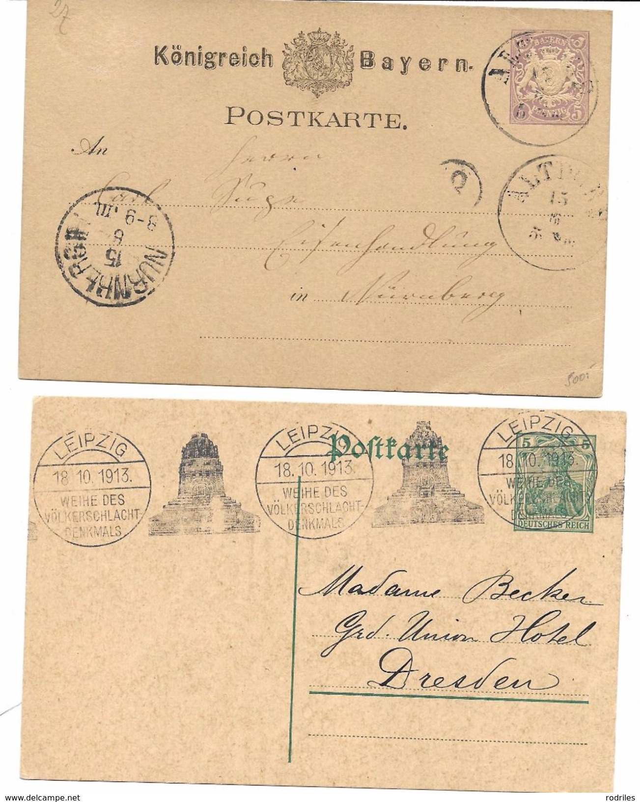 Alemania. Cuatro Enteros Postales Diferentes Y Circulados - Cartas & Documentos