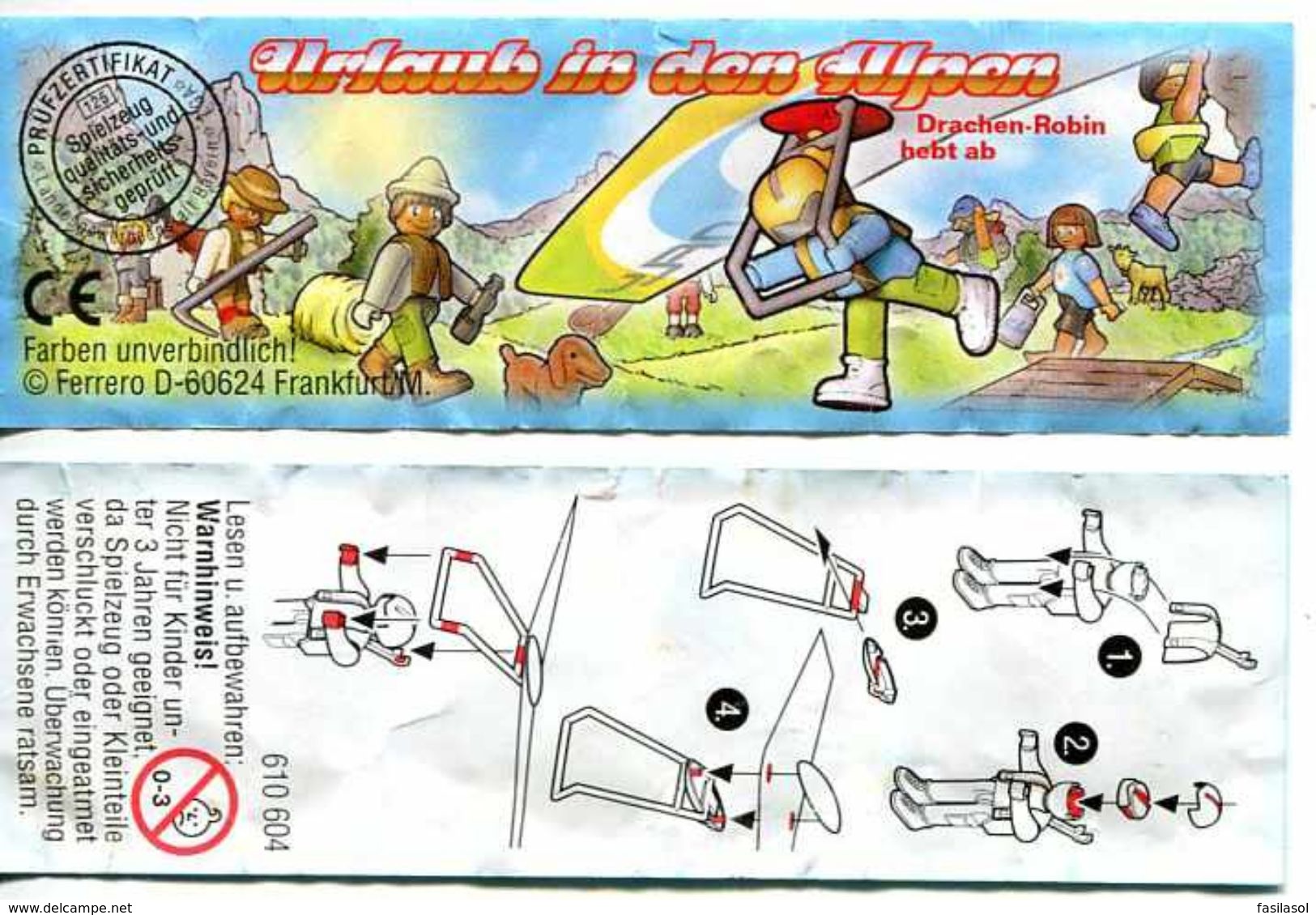 Kinder 2001 : Série Allemande : Urlaud In Den Alpen Avec 1 BPZ (7 Figurines) - Lotes