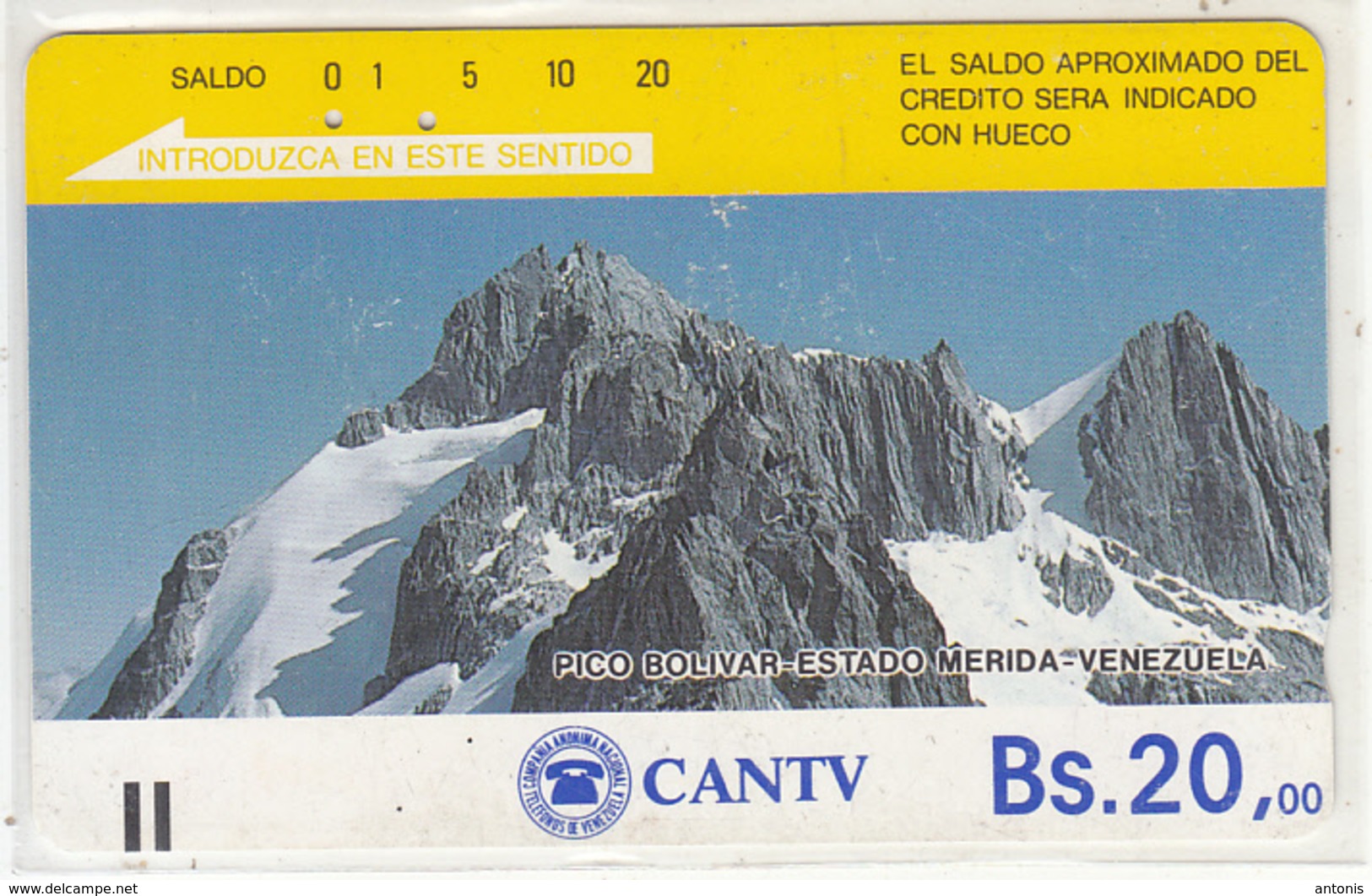 VENEZUELA(Tamura) - Pico Bolivar/Estado Merida(silver Reverse), First Issue Bs.20, 03/86, Used - Venezuela