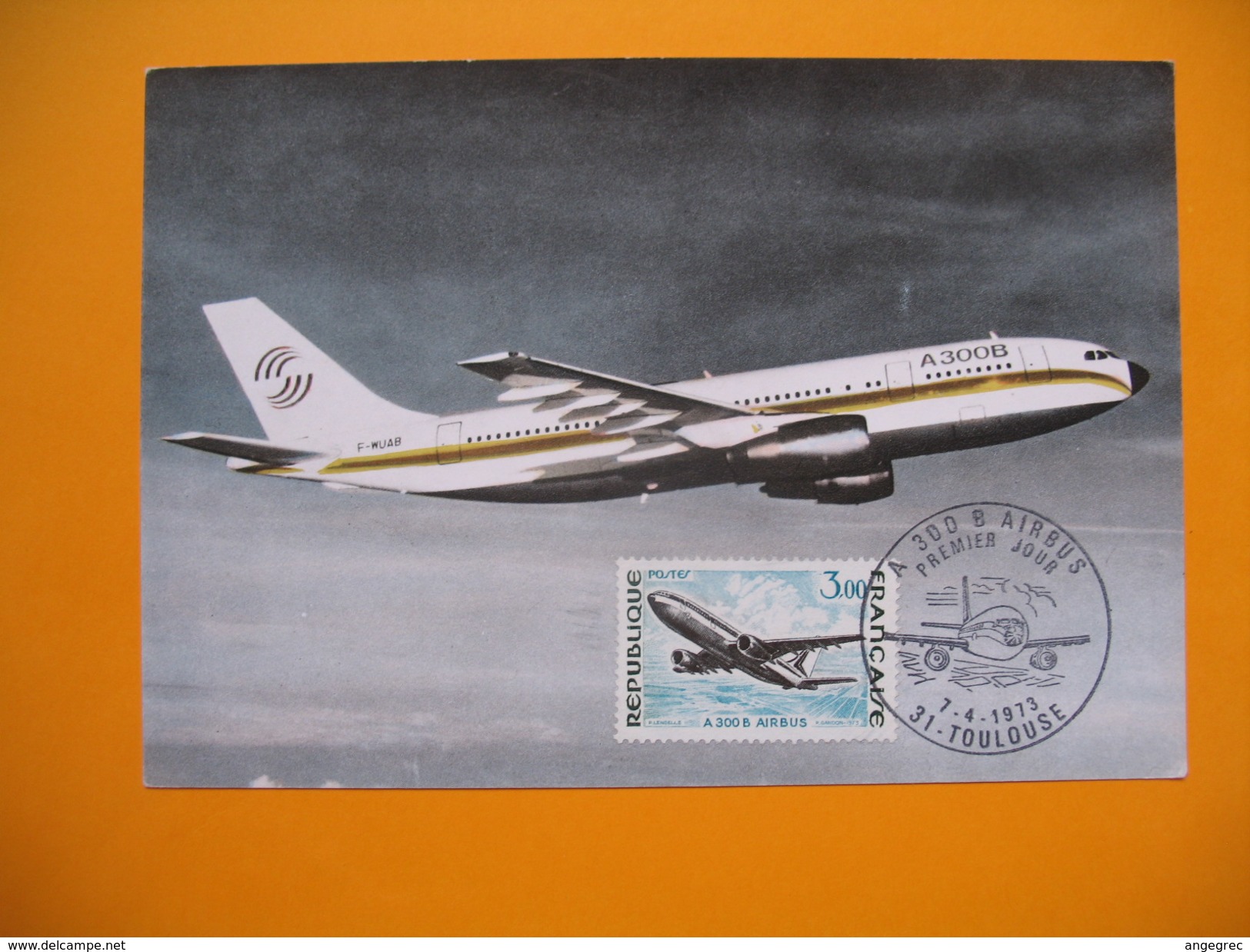 Carte-Maximum N° 1751  A 300 B Airbus " Grandes Réalisations " 1973 - 1970-1979