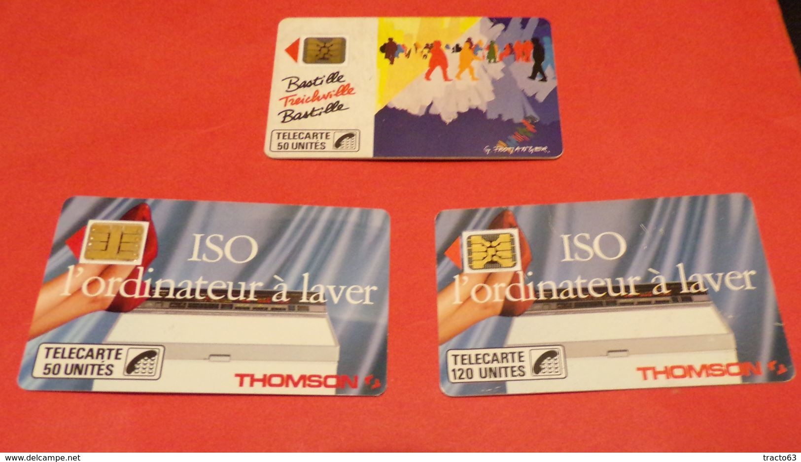 TELECARTE 50 U BASTILLE ET ISO THOMSON EN 50 U ET 120 U , ETAT VOIR PHOTO . . POUR TOUT RENSEIGNEMENT ME CONTACTER. - 1988