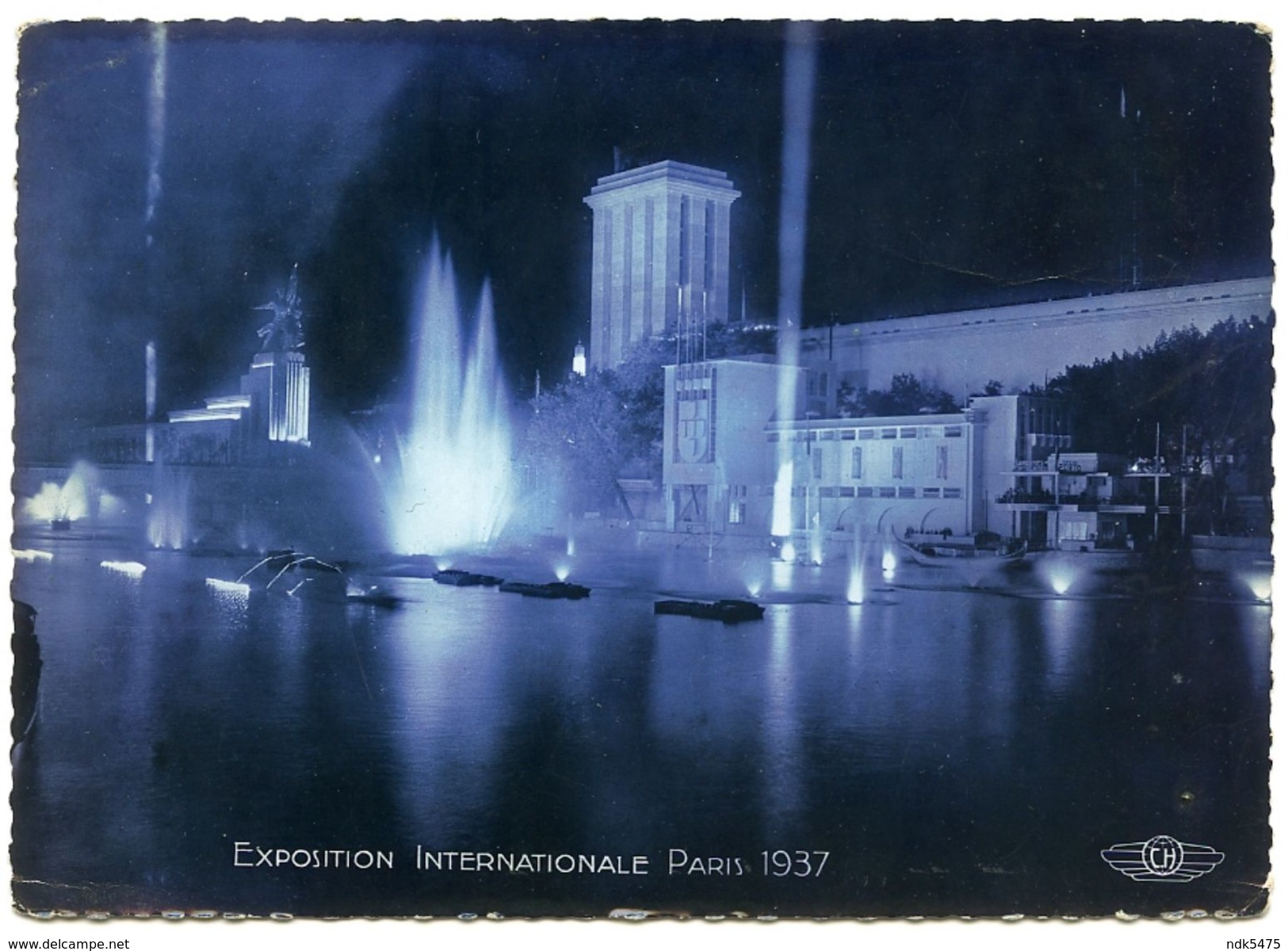 75 : PARIS - EXPOSITION INTERNATIONALE 1937 - PERSPECTIVE SUR LES PAVILLONS DU PORTUGAL... VUE DE NUIT (CPSM) - Expositions