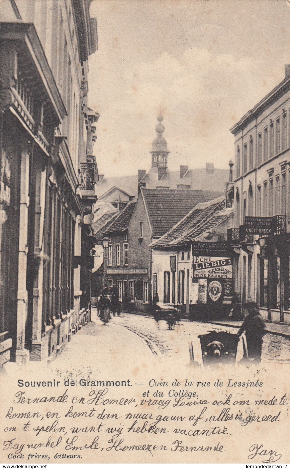 Souvenir De Grammont - Coin De La Rue De Lessines Et Du Collège - Geraardsbergen