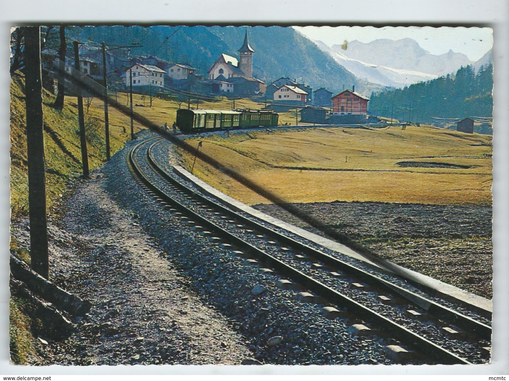 CPM - La Voie Ferrée Moderne - Suisse , BVZ , (Brigue Viège Zermatt ) Voie Métrique .Longs Rails Soudés Sur Traverses RS - Matt