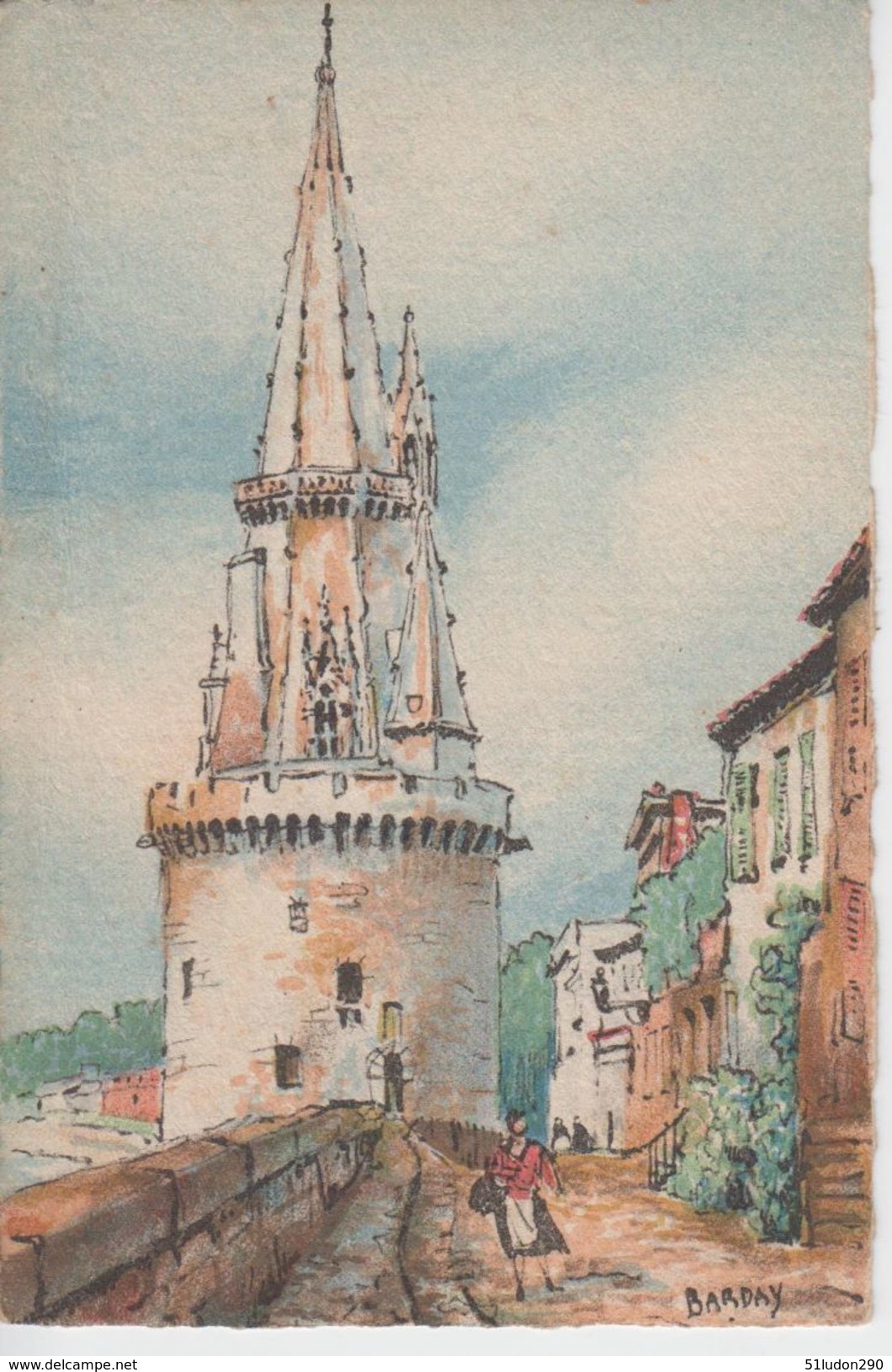 CPSM Barré Dayez - Illustrateur Barday - La Rochelle - La Tour De La Lanterne - La Rochelle