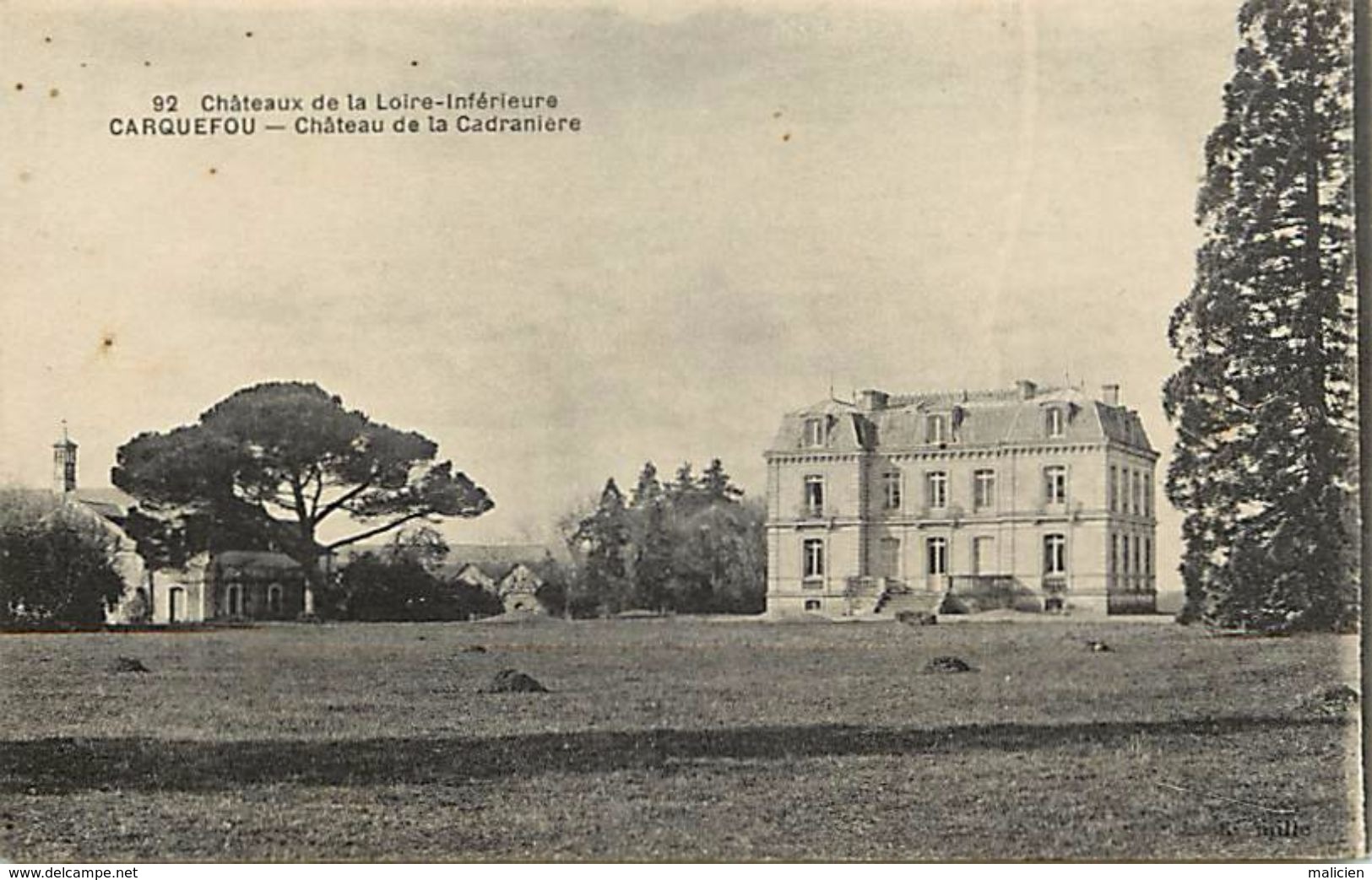 - Loire Atlantique -ref-B785- Carquefou - Chateau De La Cadraniere - Chateaux - Carte Bon Etat - - Carquefou