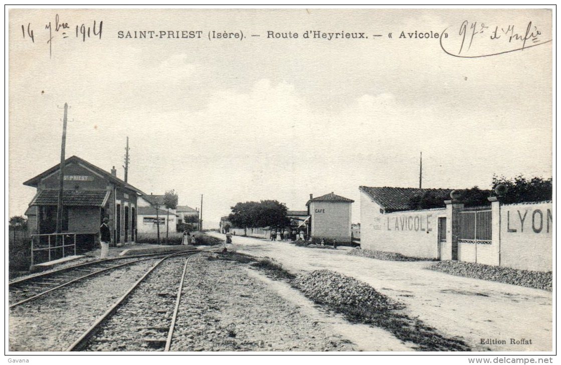 38 SAINT-PRIEST - Route D'Heyrieux - "Avicole"    (Recto/Verso) - Autres & Non Classés