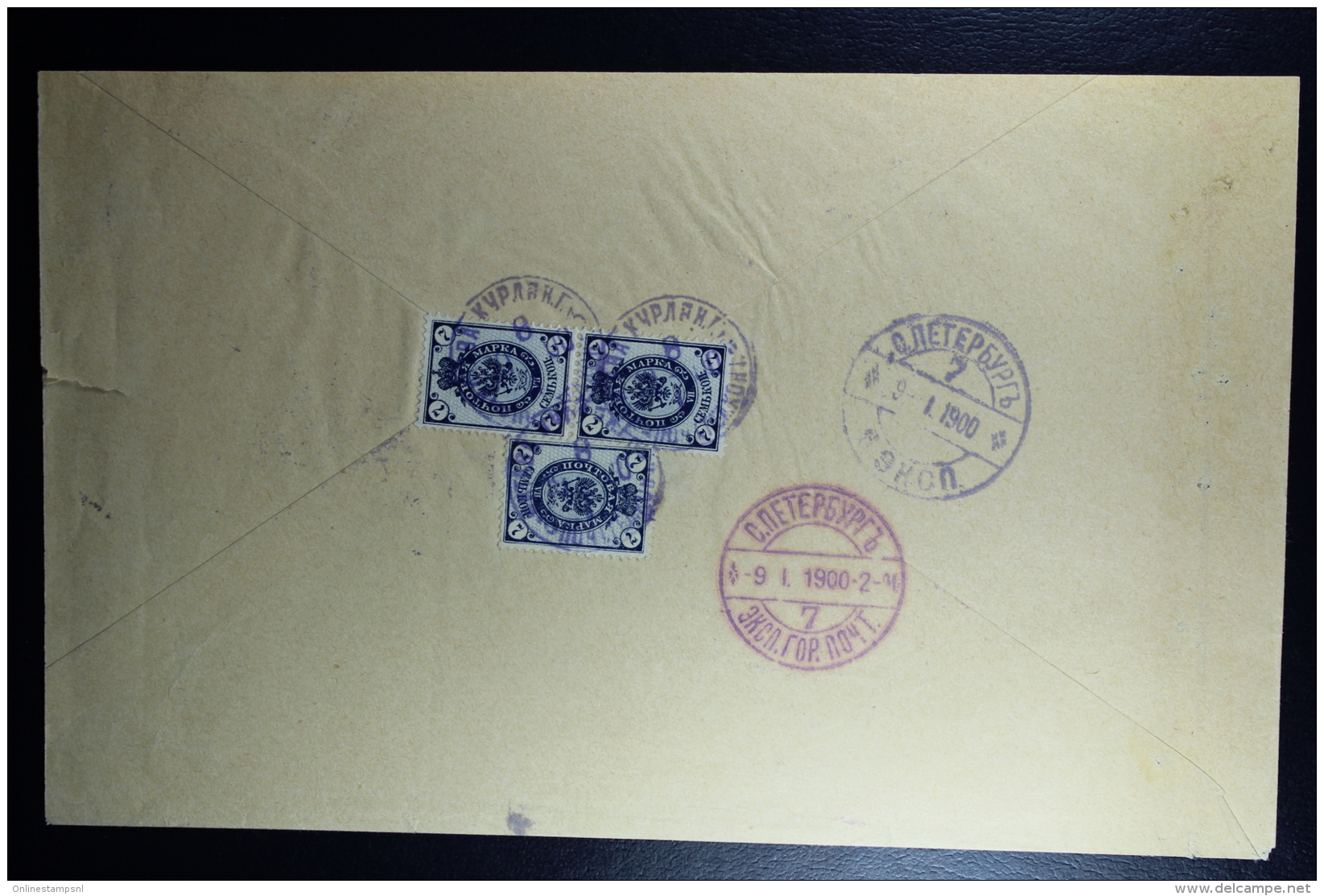 Russian Latvia : Registered Cover 1900 Kurland Mitau Jelgava Via  St Petersburg - Storia Postale