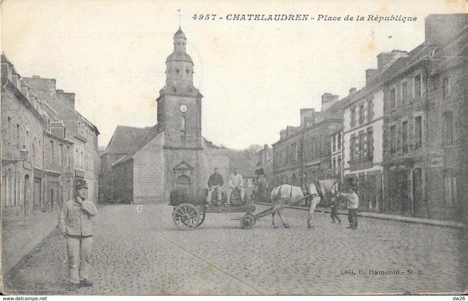 Chatelaudren - Place De La République, Attelage - Collection E. Hamonic - Châtelaudren