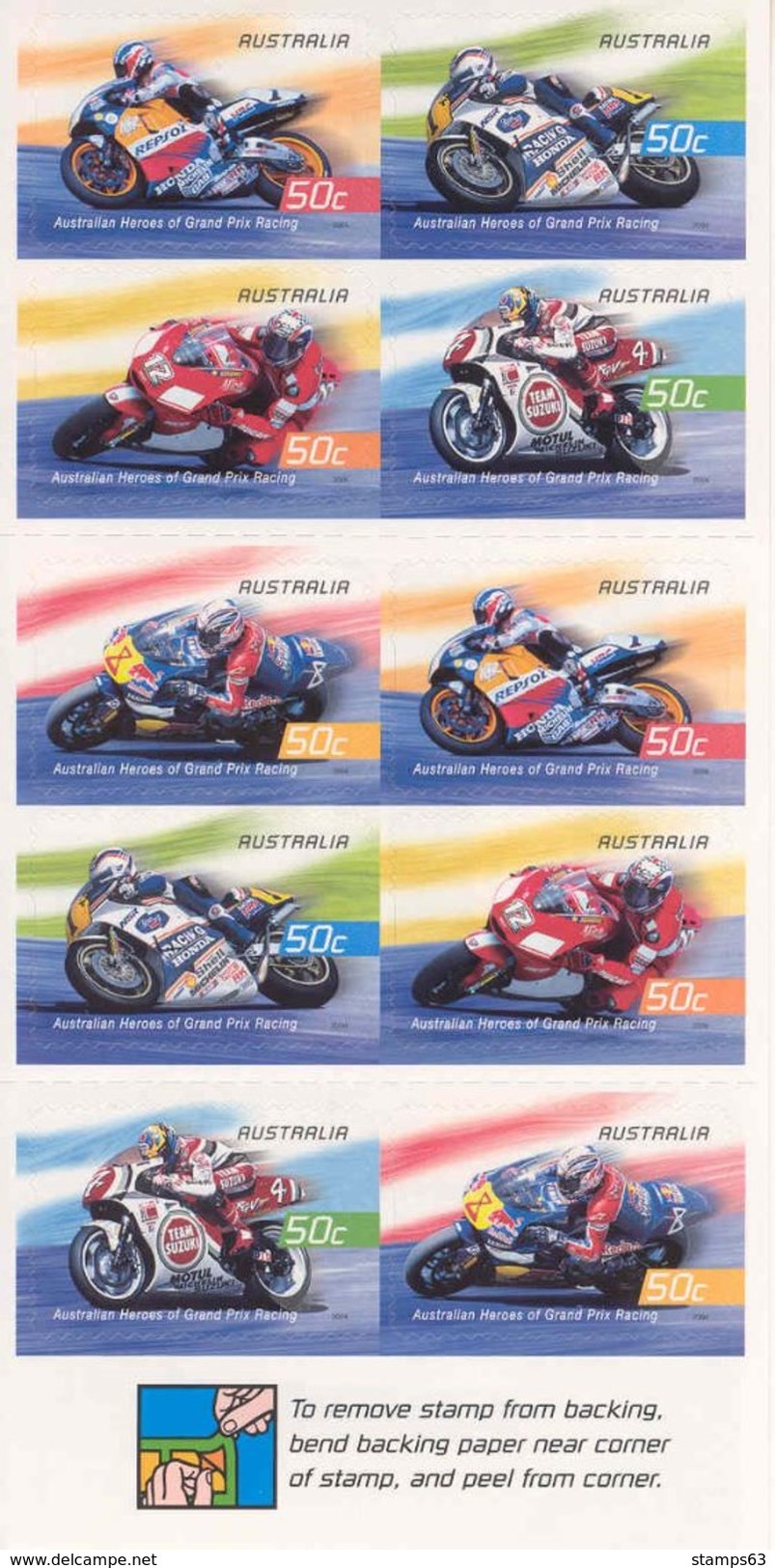 AUSTRALIA 2004, Booklet 211, Grand Prix Motorcycle Racing - Markenheftchen