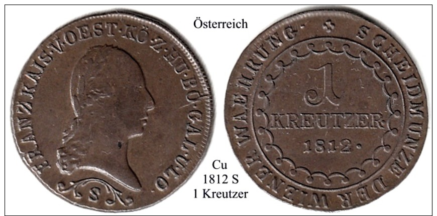 Österreich-1812 S, 1 Kreutzer - Austria