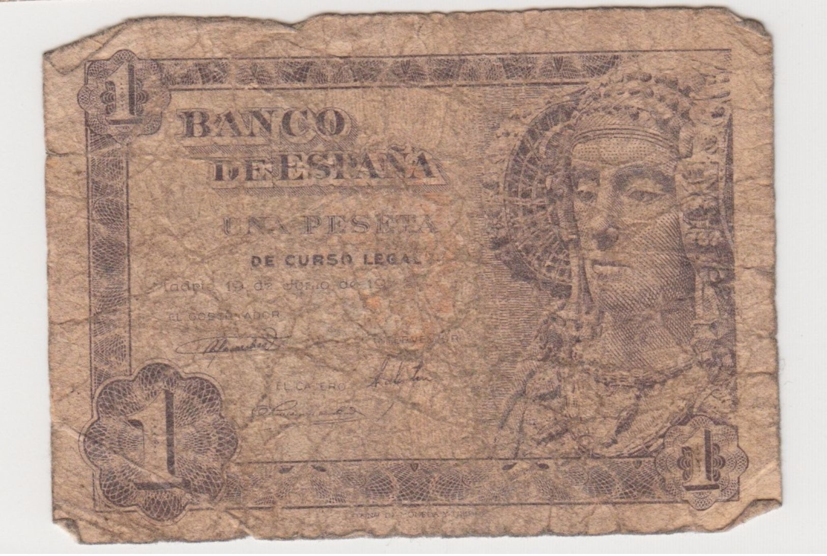 ESPAGNE 1 Peseta 1948 P135a VG- - 1-2 Pesetas