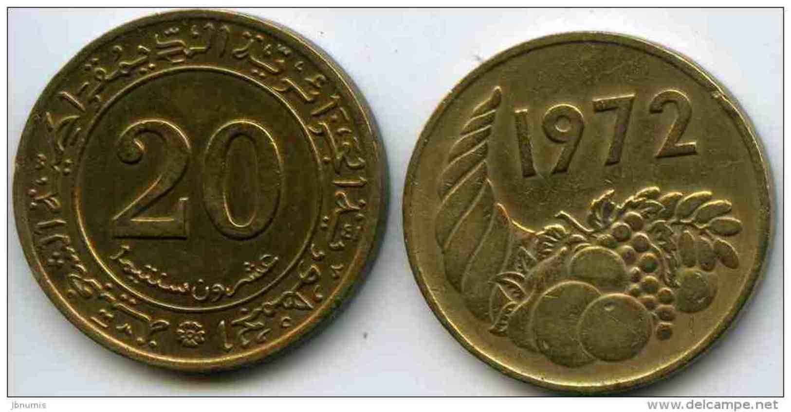 Algérie Algeria 20 Centimes 1972 FAO KM 103 - Algeria