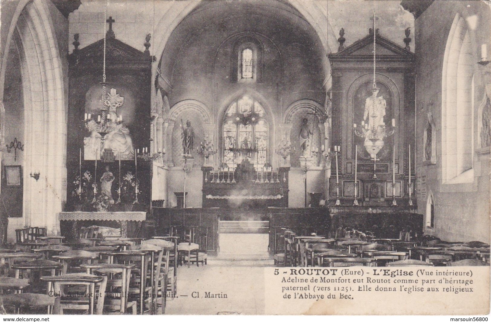 CPA N° 5 Dept 27  ROUTOT L'église Vue Interieur - Routot