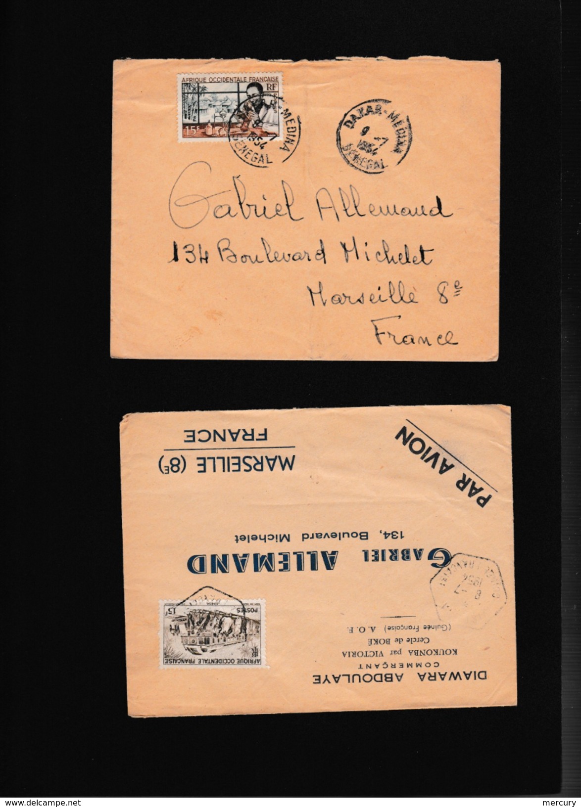 COLONIES - Bel Ensemble De 82 Lettres Des Années 50 D'Afrique Noire Avec Des Petits Bureaux - 41 Scans - Collections