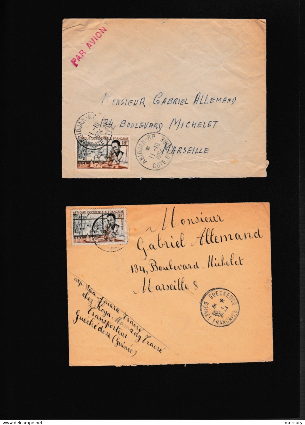 COLONIES - Bel ensemble de 82 lettres des années 50 d'Afrique noire avec des petits bureaux - 41 scans