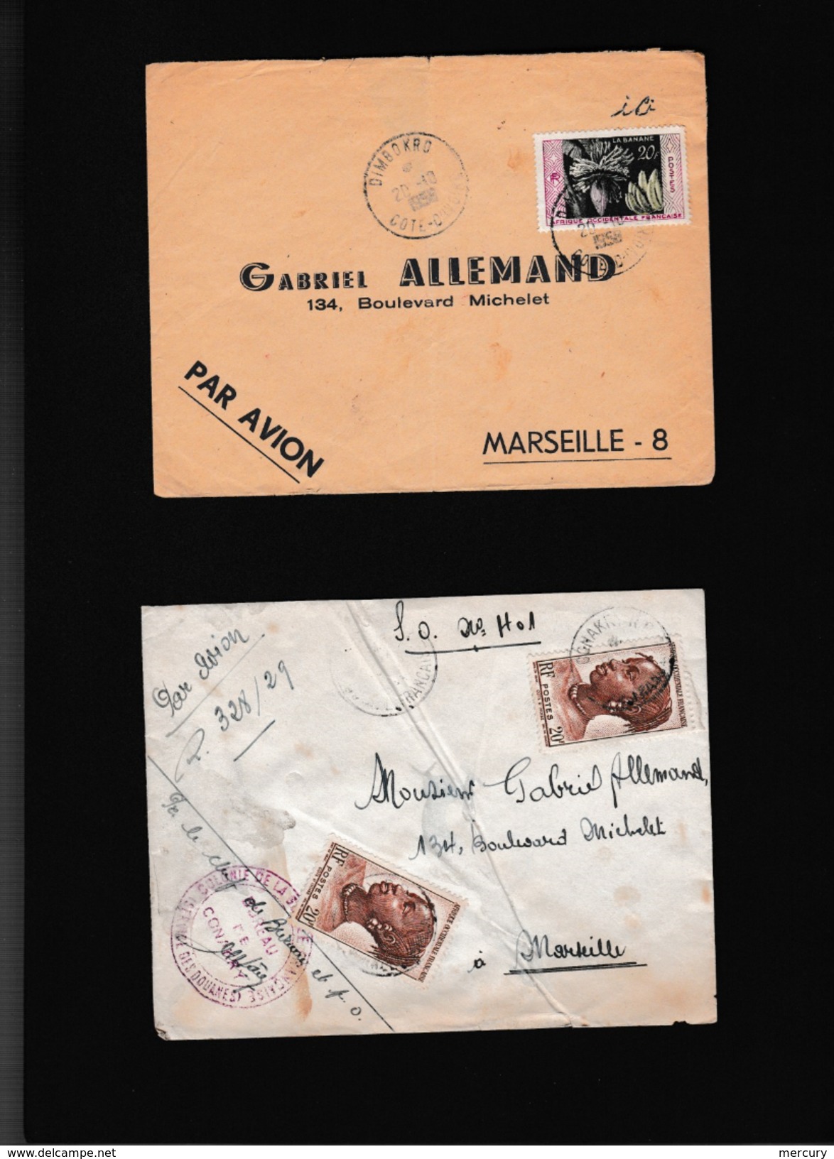 COLONIES - Bel ensemble de 82 lettres des années 50 d'Afrique noire avec des petits bureaux - 41 scans