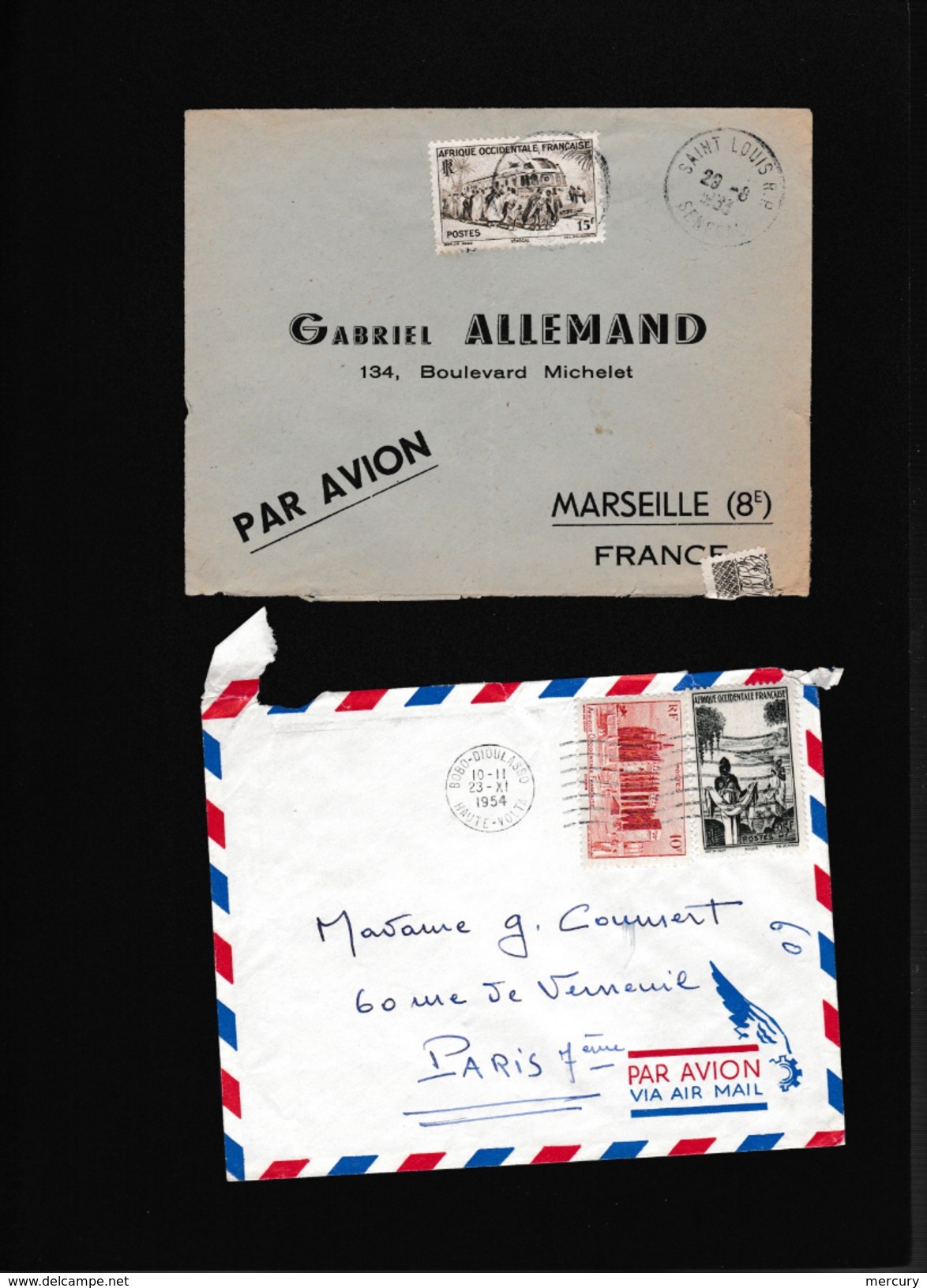 COLONIES - Bel ensemble de 82 lettres des années 50 d'Afrique noire avec des petits bureaux - 41 scans