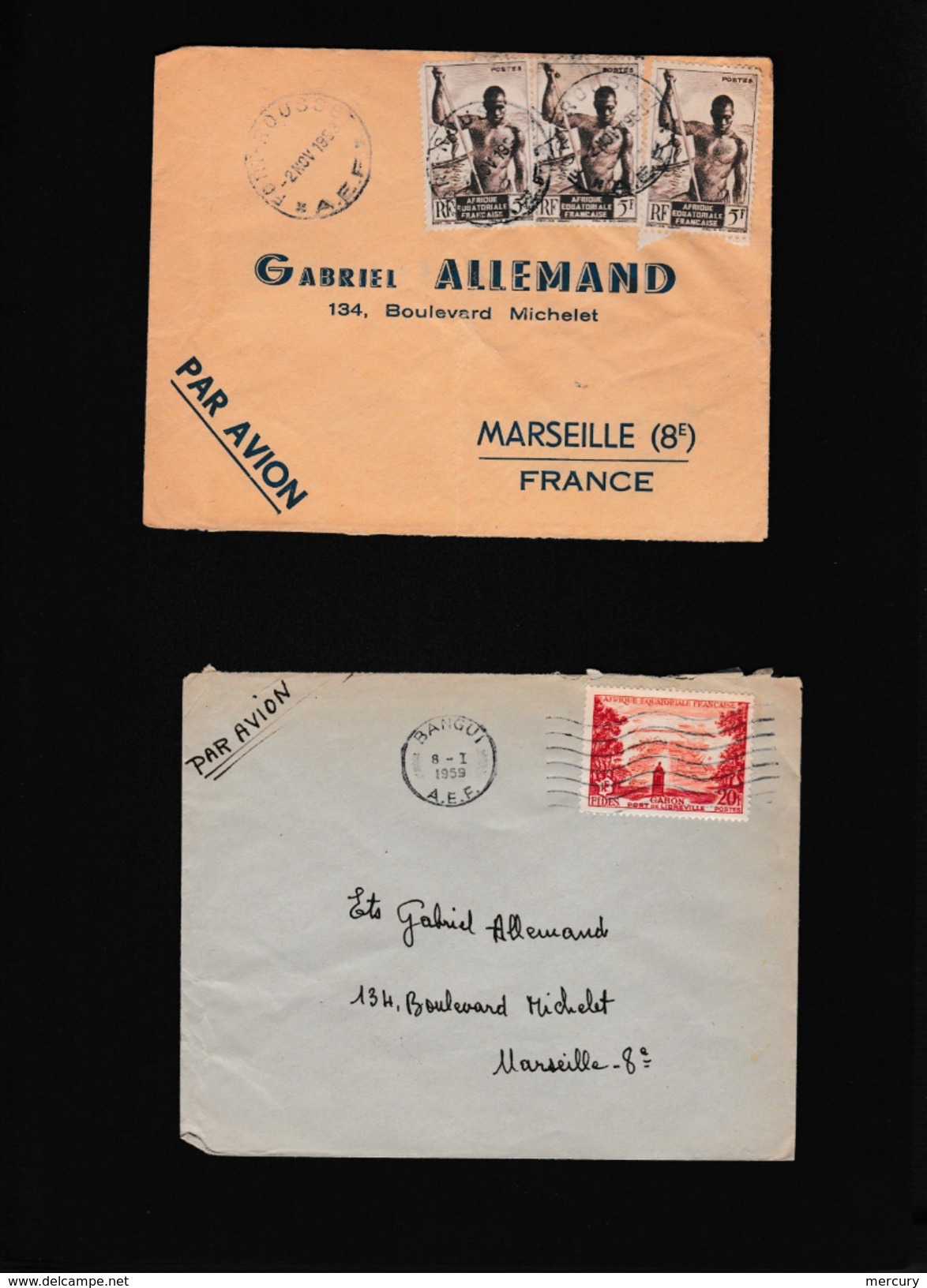 COLONIES - Bel ensemble de 82 lettres des années 50 d'Afrique noire avec des petits bureaux - 41 scans