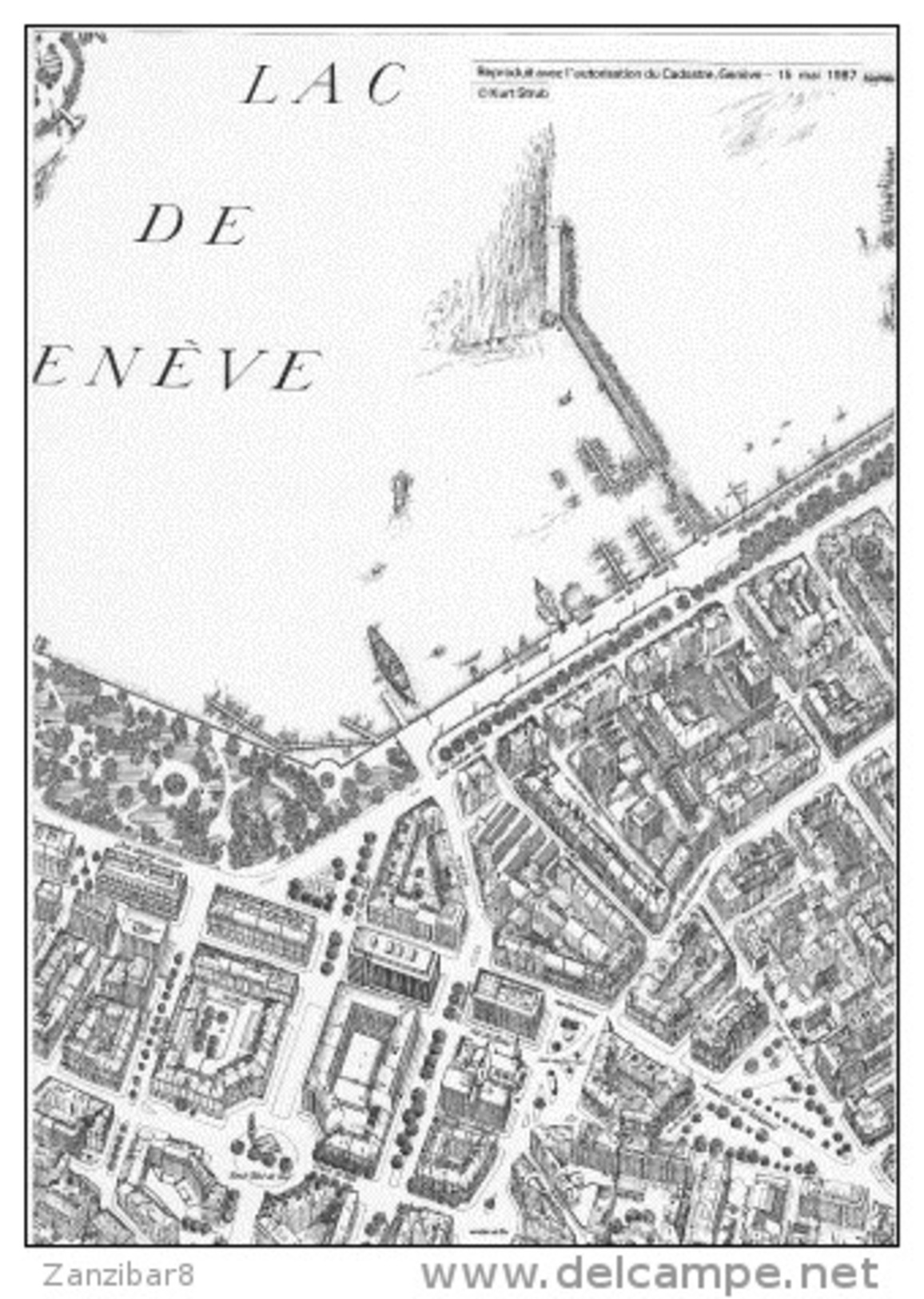 Plan De Genève Dessiné Par Kurt Strub - Landkarten