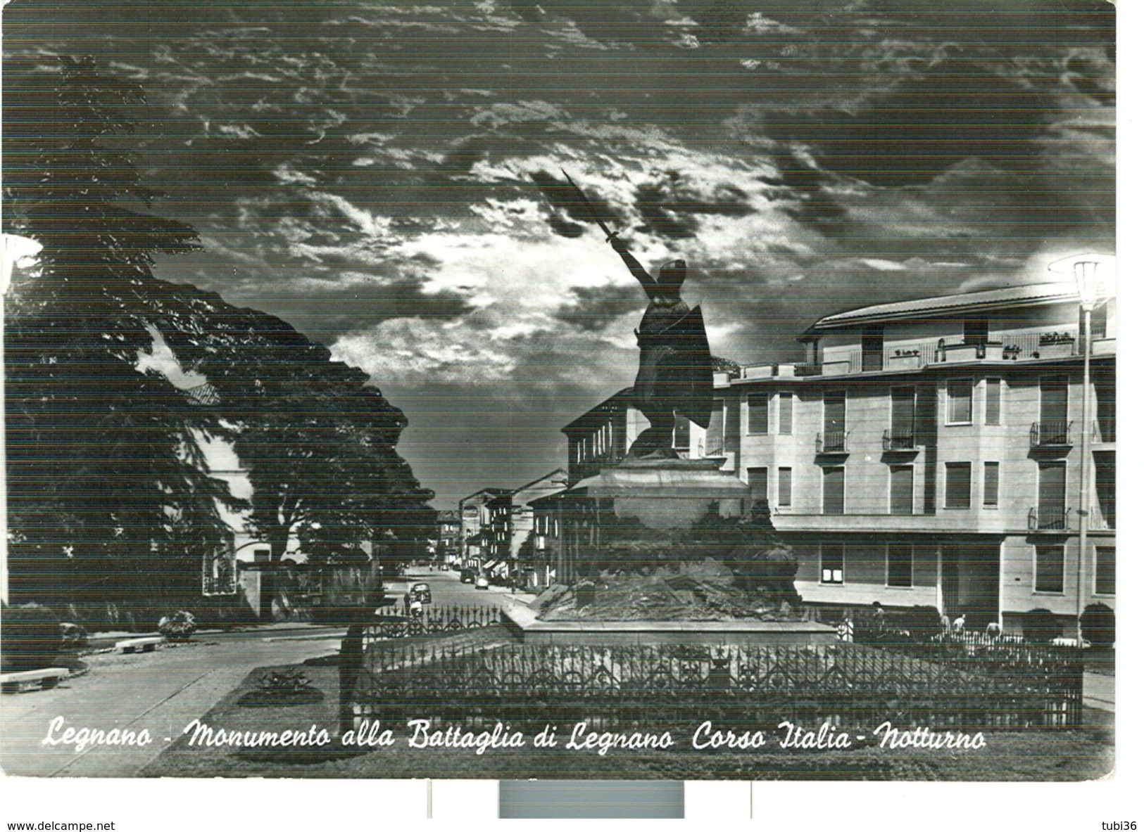 LEGNANO, MONUMENTO ALLA BATTAGLIA DI LEGNANO,CORSO ITALIA, B/N -VIAGGIATA  1960 - Legnano