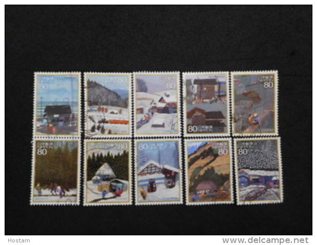 JAPAN, 2008. SCOTT # 3069a To J  USED,  HOMES TOWNS USED     SET OF  10 - Oblitérés