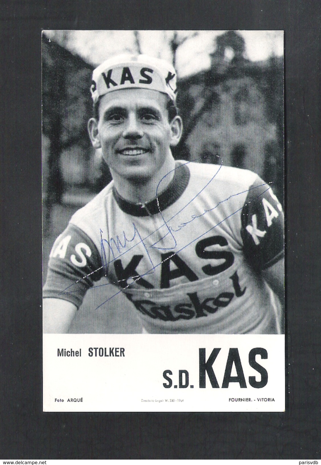 WIELRENNER - CYCLISTE - COUREUR  MICHEL STOLKER  - S.D. KAS -  FOTOKAART + HANDTEKENING (8572) - Cyclisme