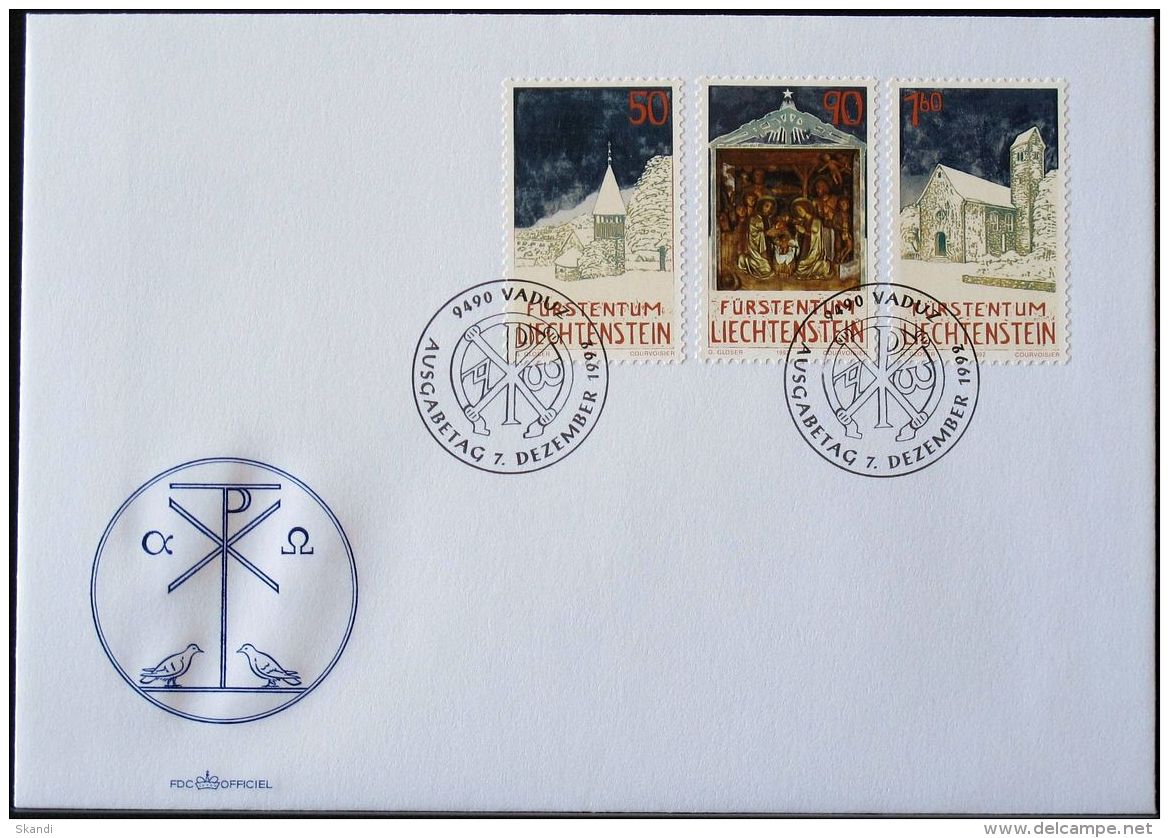 LIECHTENSTEIN 1992 Mi-Nr. 1050/52 FDC - FDC