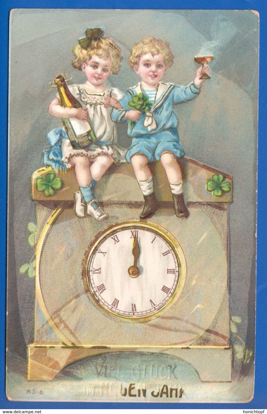Fantaisie; Neujahr; Kinder; Litho; 1911 - New Year