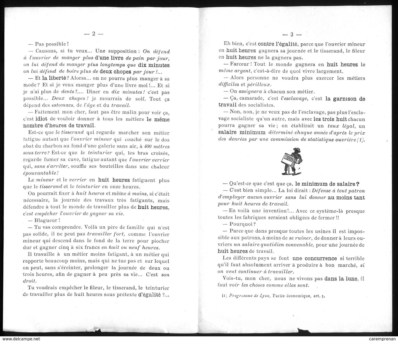 Histoire Du Travail. Brochure Illustrée Contre La Journée De 8 Heures, Vers 1890 - Documents Historiques