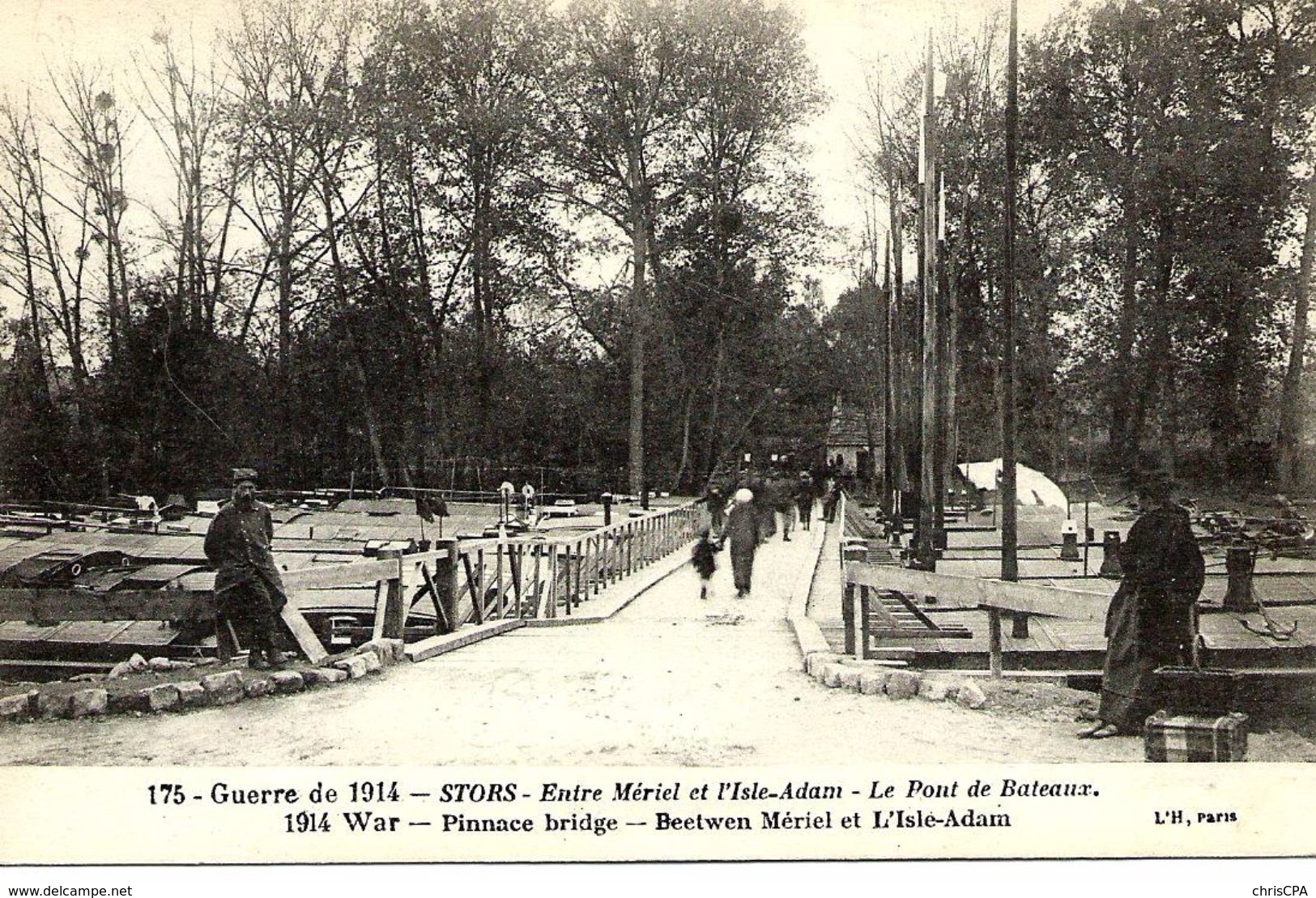 STORS  - Entre Mériel Et L'Isle Adam -  Guerre 1914 - Le   Pont De Bateaux  -  Carte Animée. - L'Isle Adam