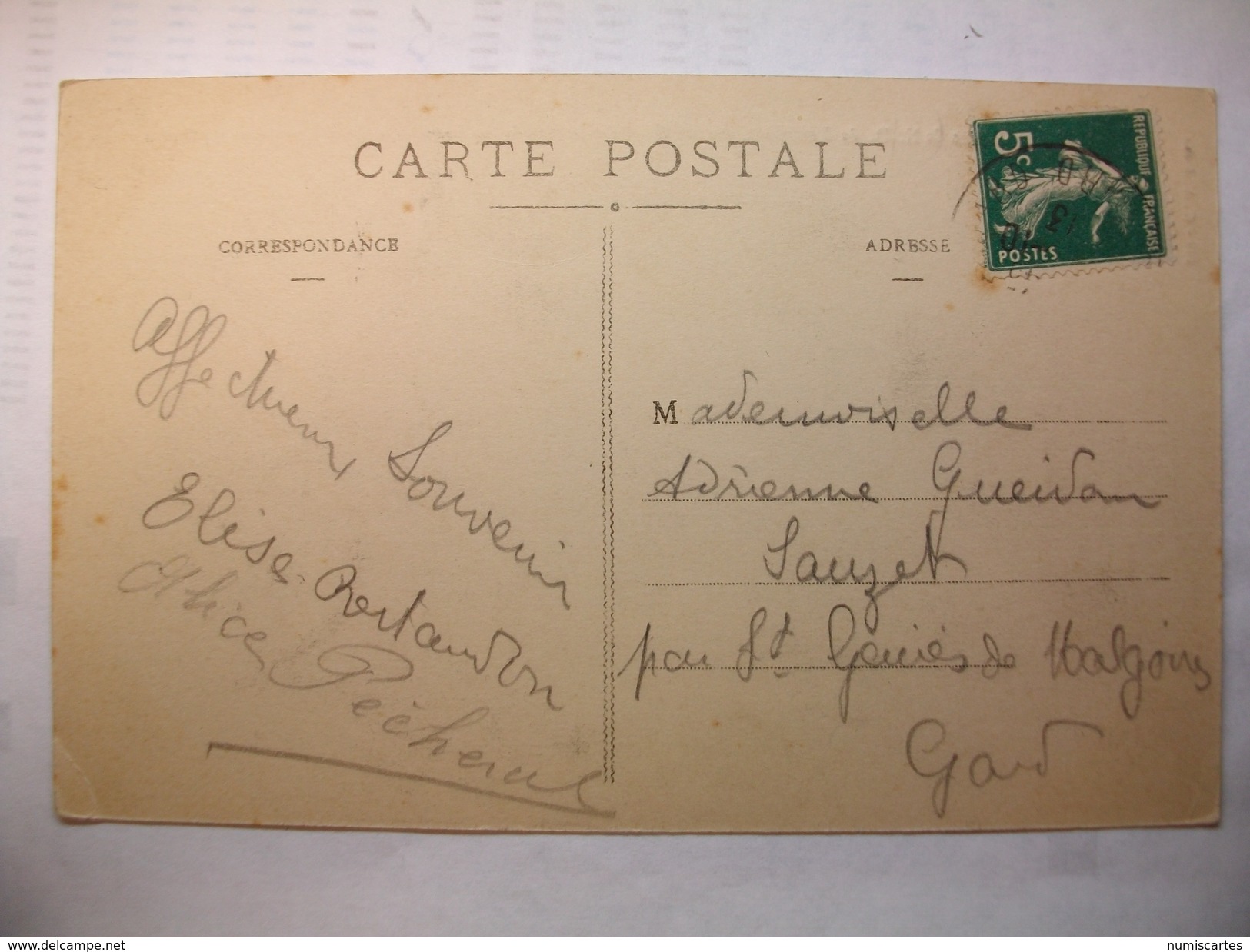 Carte Postal La Sainte Colline De N.D De Rochefort (30) ( CPA Oblitérée 1913 Timbre 5 Centimes ) - Rochefort-du-Gard