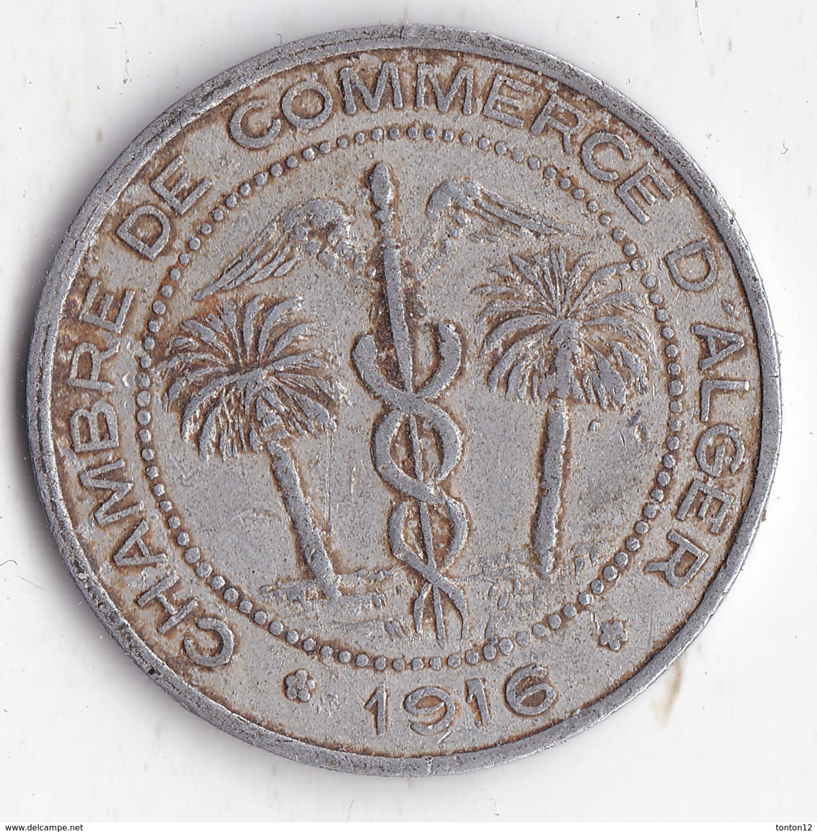 JETONS DE 5 C CHAMBRE DE COMMERCE ALGER 1916 - Monétaires / De Nécessité