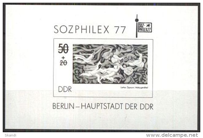 DDR 1977 Mi-Nr. Block 48 Schwarzdruck ** MNH - 1971-1980