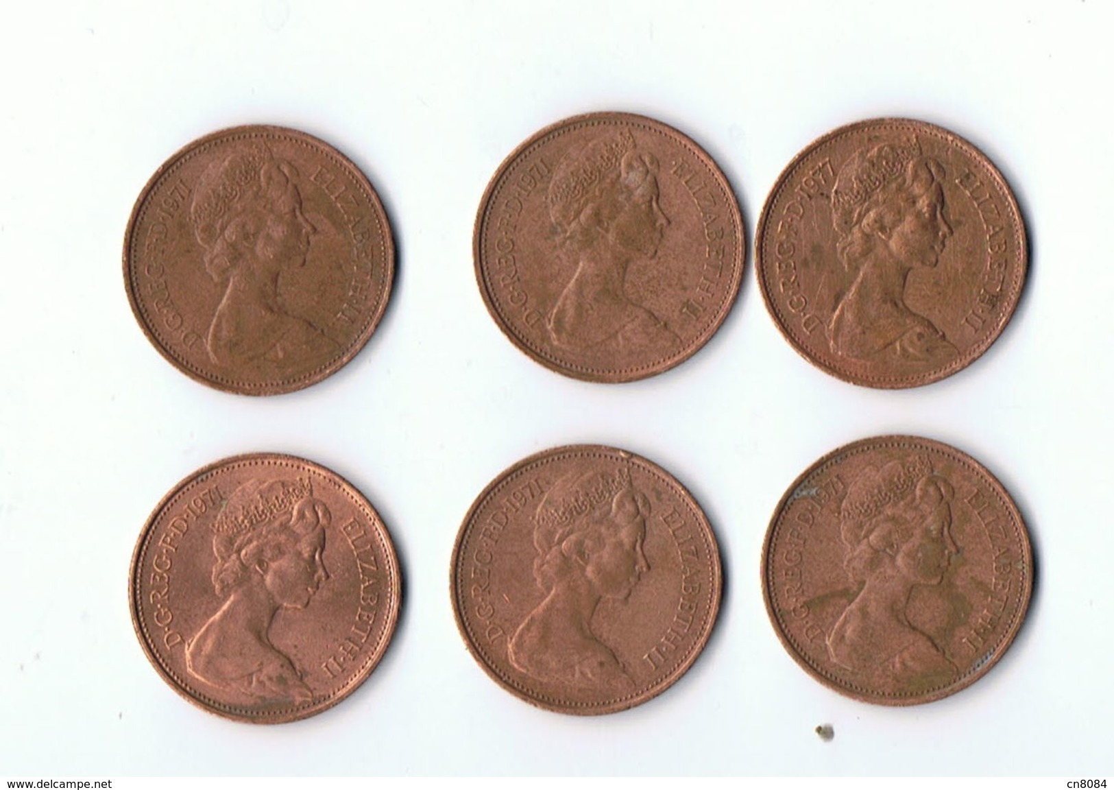GRANDE BRETAGNE - LOT 6 PIECES 2 NEW PENCE ELISABETH  I I 1971 Et 1977 - 2 Pence & 2 New Pence